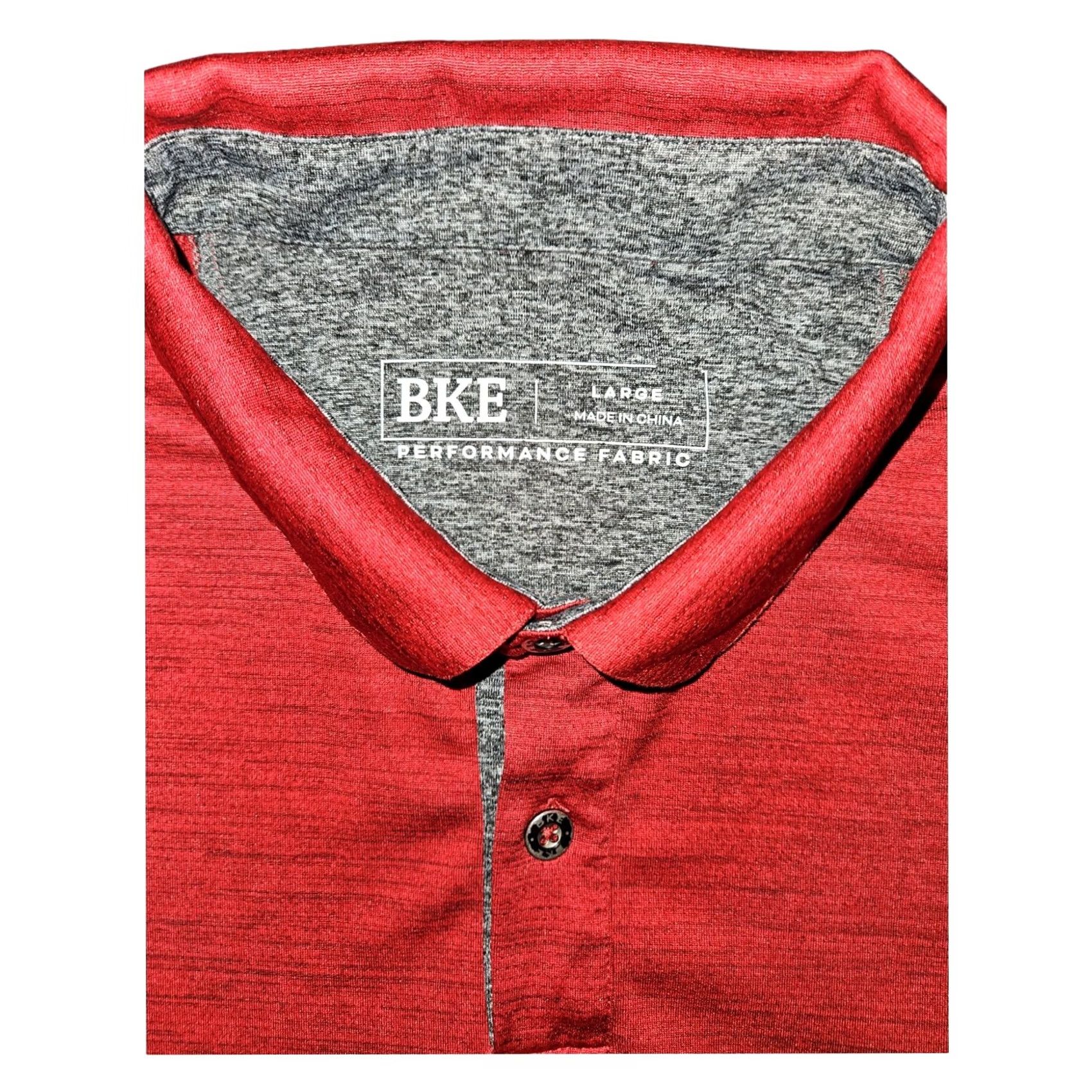 BKE BKE Polo Shirt Large Men's Short Sleeve Red Performance Polyester Casual Preppy Shirt Size US L / EU 52-54 / 3 - 2 Thumbnail