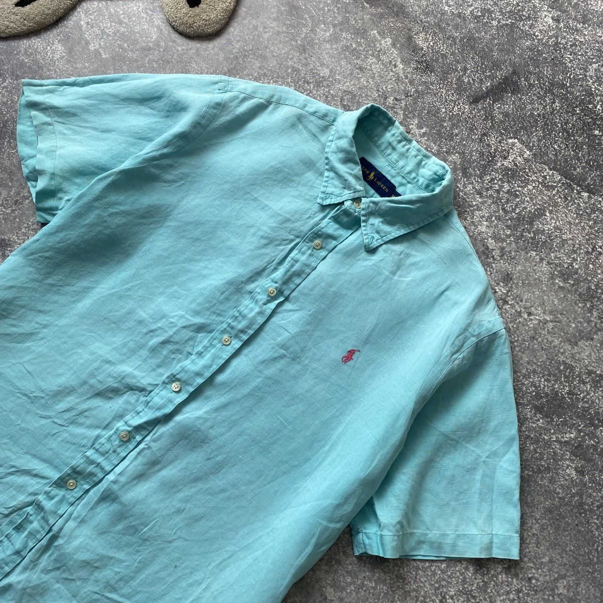 Polo Ralph Lauren × Vintage Vintage Polo Ralph Lauren Small Logo Linen Shirt Size US XL / EU 56 / 4 - 2 Thumbnail