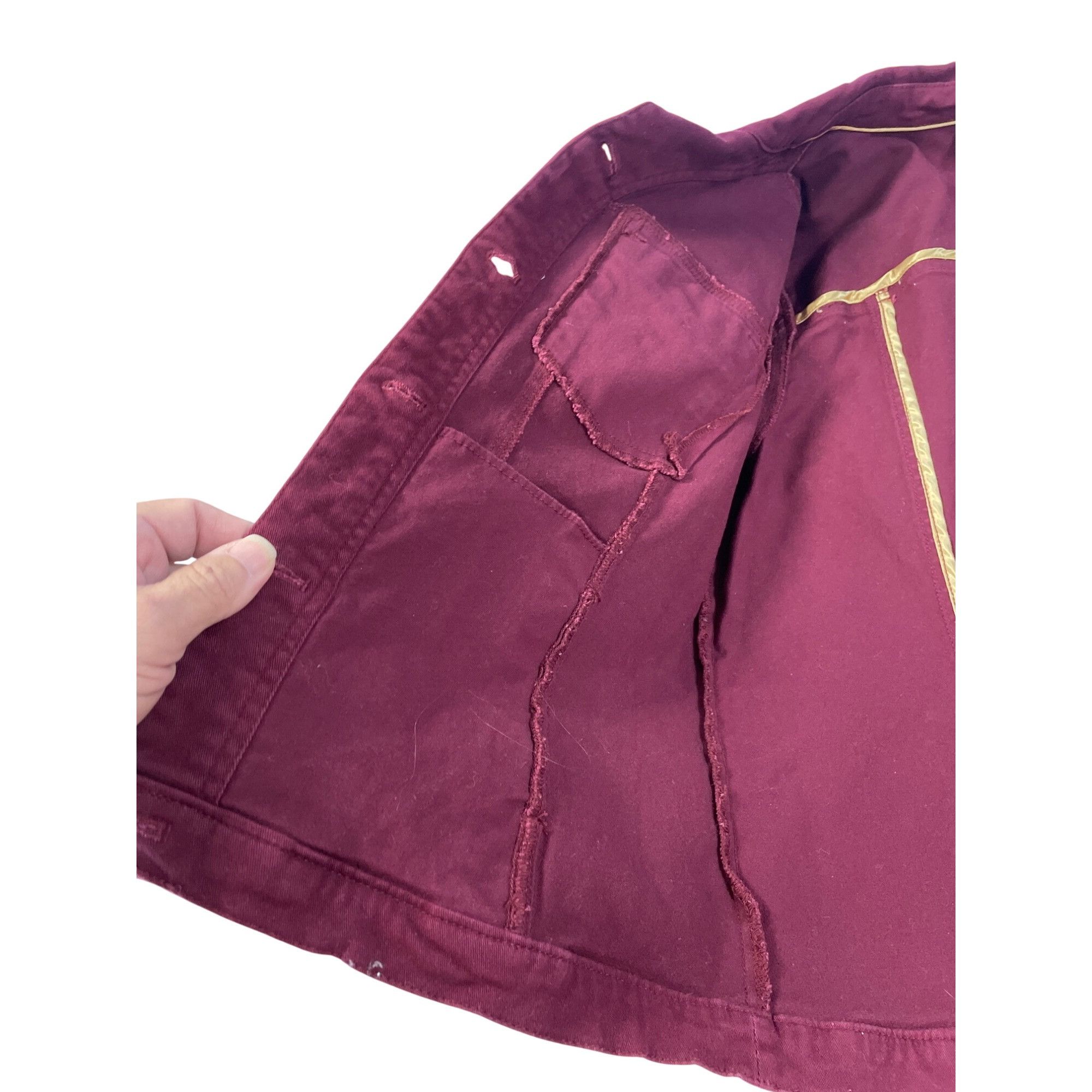 Denim & Co. Denim Co. Womens Red Embroidered Gold Buttons Denim Jacket S Size S / US 4 / IT 40 - 13 Thumbnail