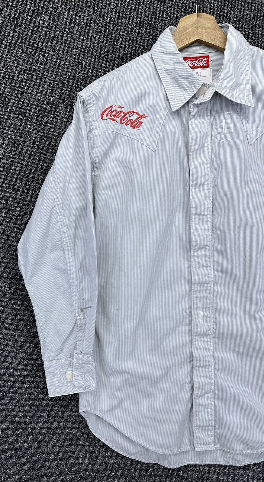 Coca Cola × Flannel Coca Cola Hickory Striped Workwear Shirts Button Up Flannel Size US S / EU 44-46 / 1 - 5 Thumbnail
