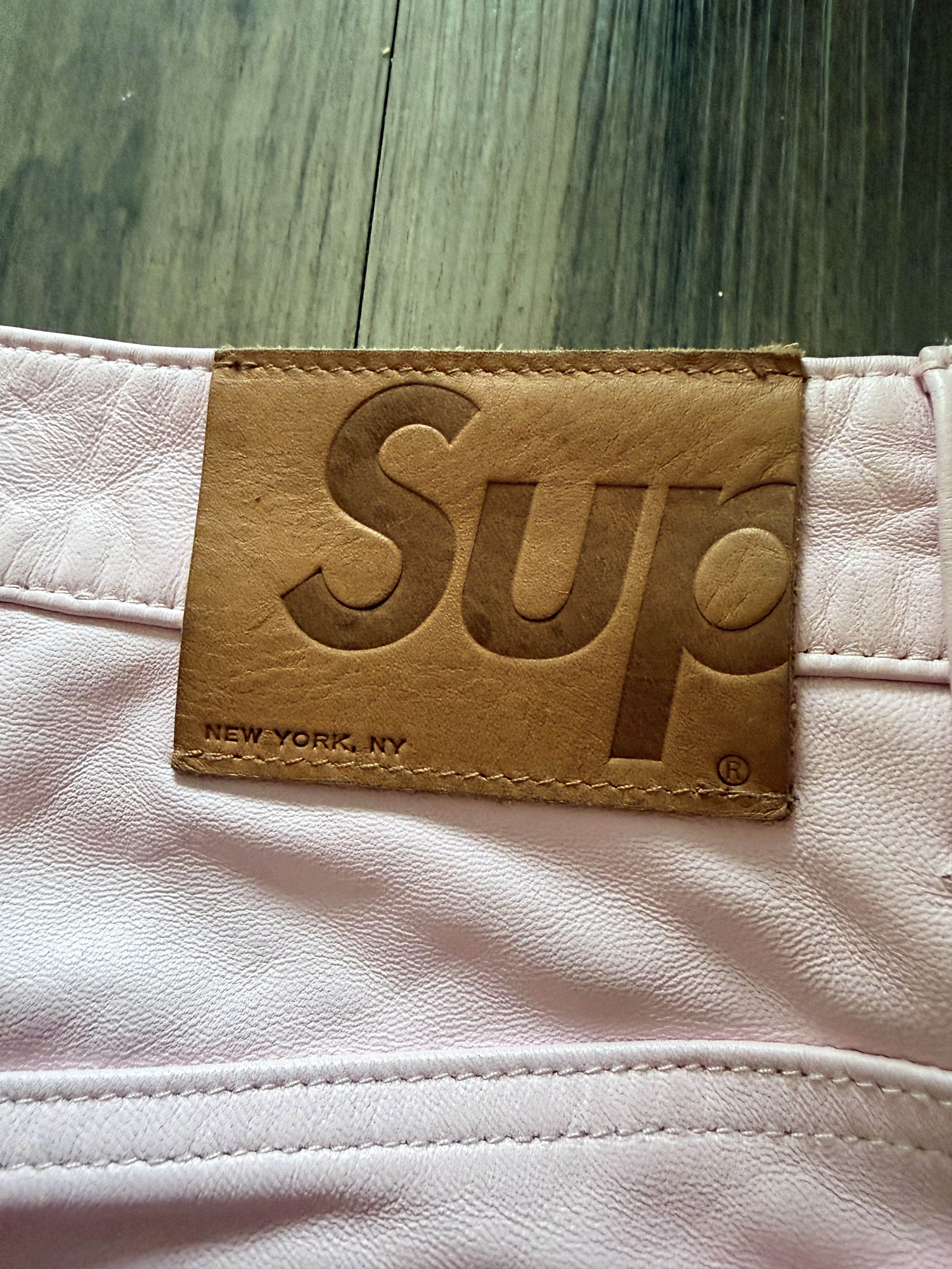 Supreme Supreme Leather 5-Pocket Jean Pink Size US 32 / EU 48 - 9 Thumbnail