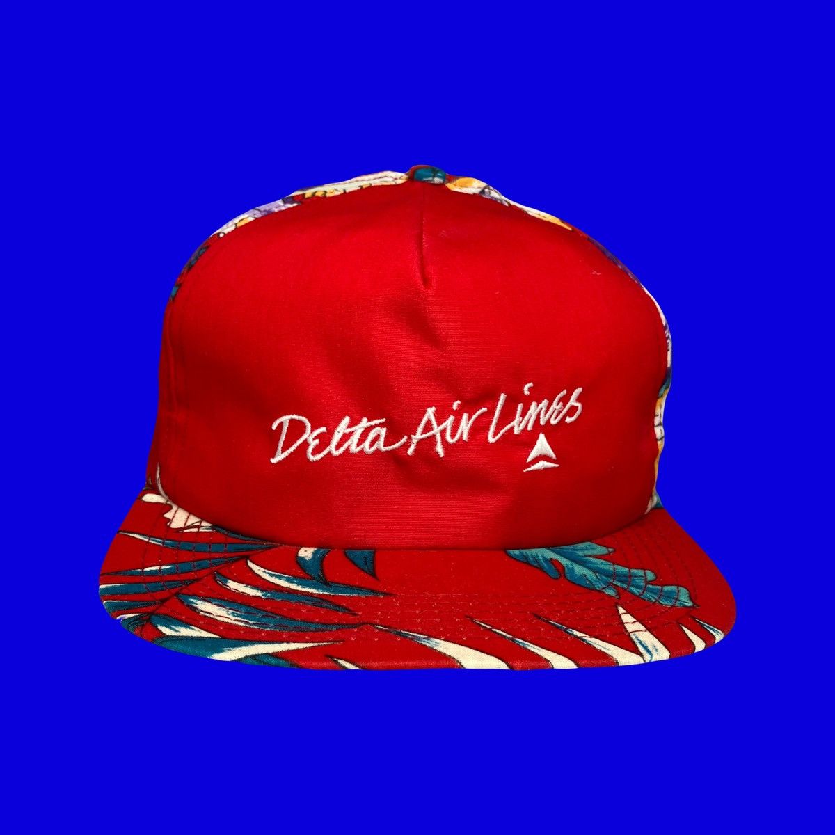 Delta × Vintage Vintage Delta Airlines Red/Floral Snap Back Hat OSFA Size ONE SIZE - 2 Thumbnail