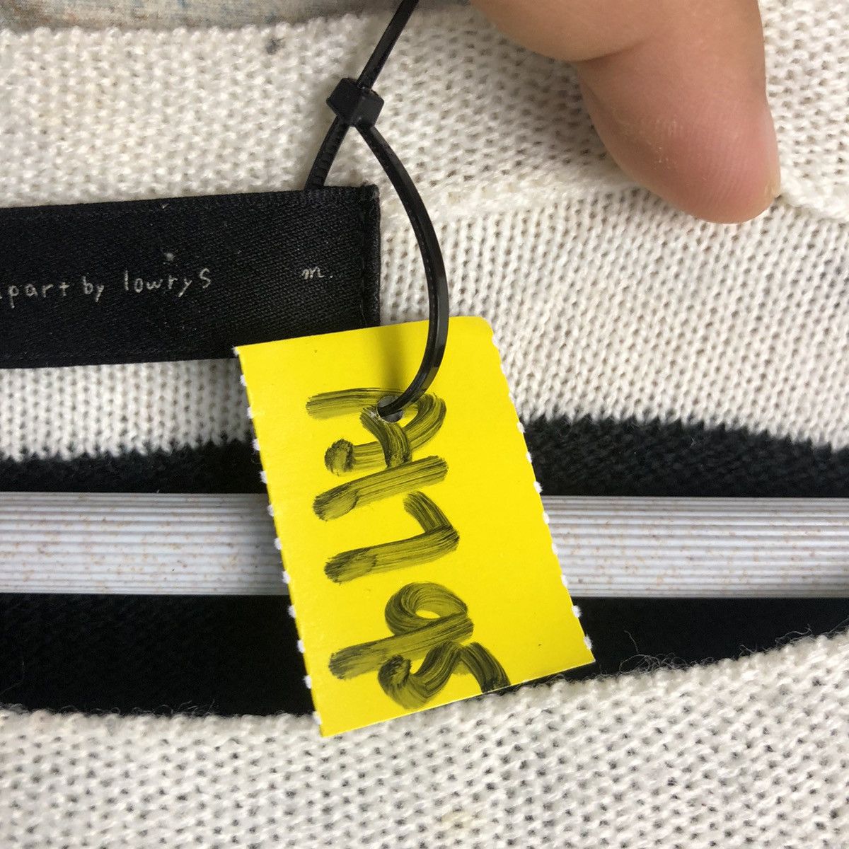 Homespun Knitwear × LOWRYS FARM A Part Of Lowyrs White Black stripe Knitwear #A1795 Size US M / EU 48-50 / 2 - 10 Thumbnail