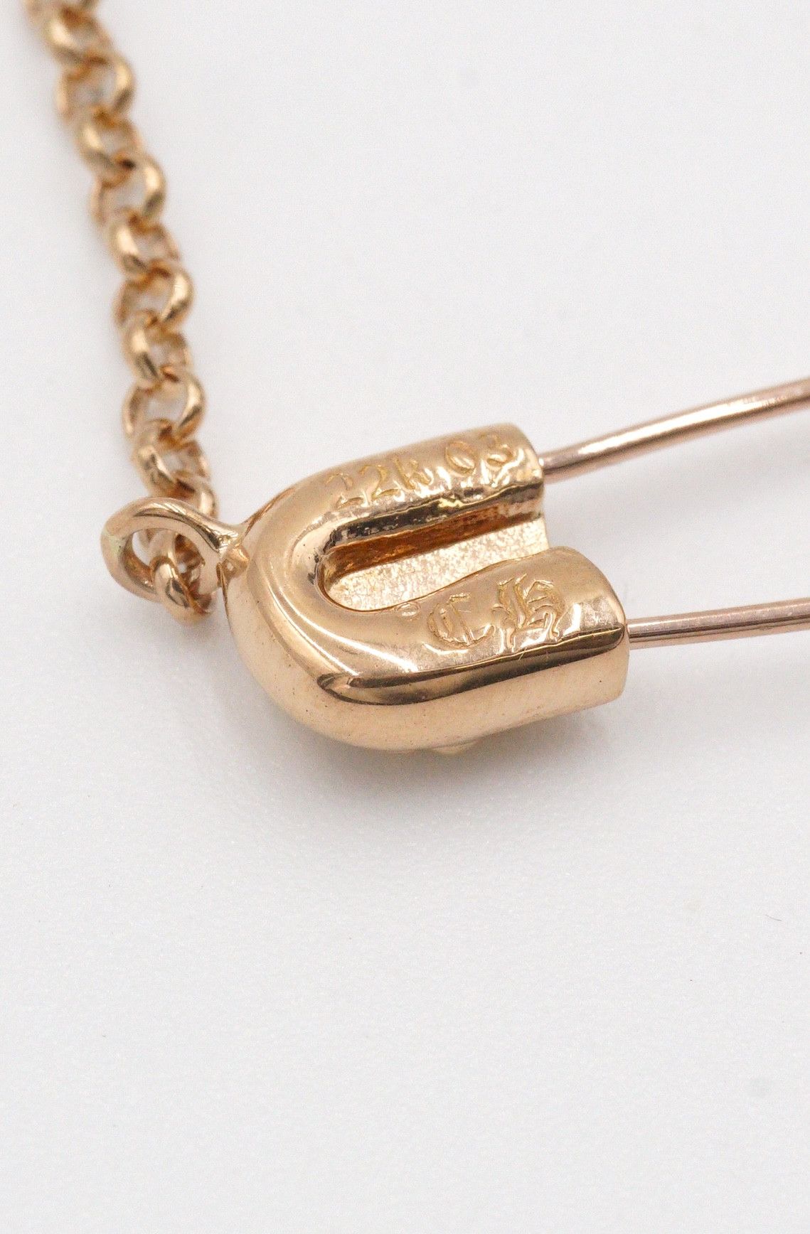 Chrome Hearts Chrome Hearts 22K Gold Emerald Safety Pin Necklace Size ONE SIZE - 7 Thumbnail
