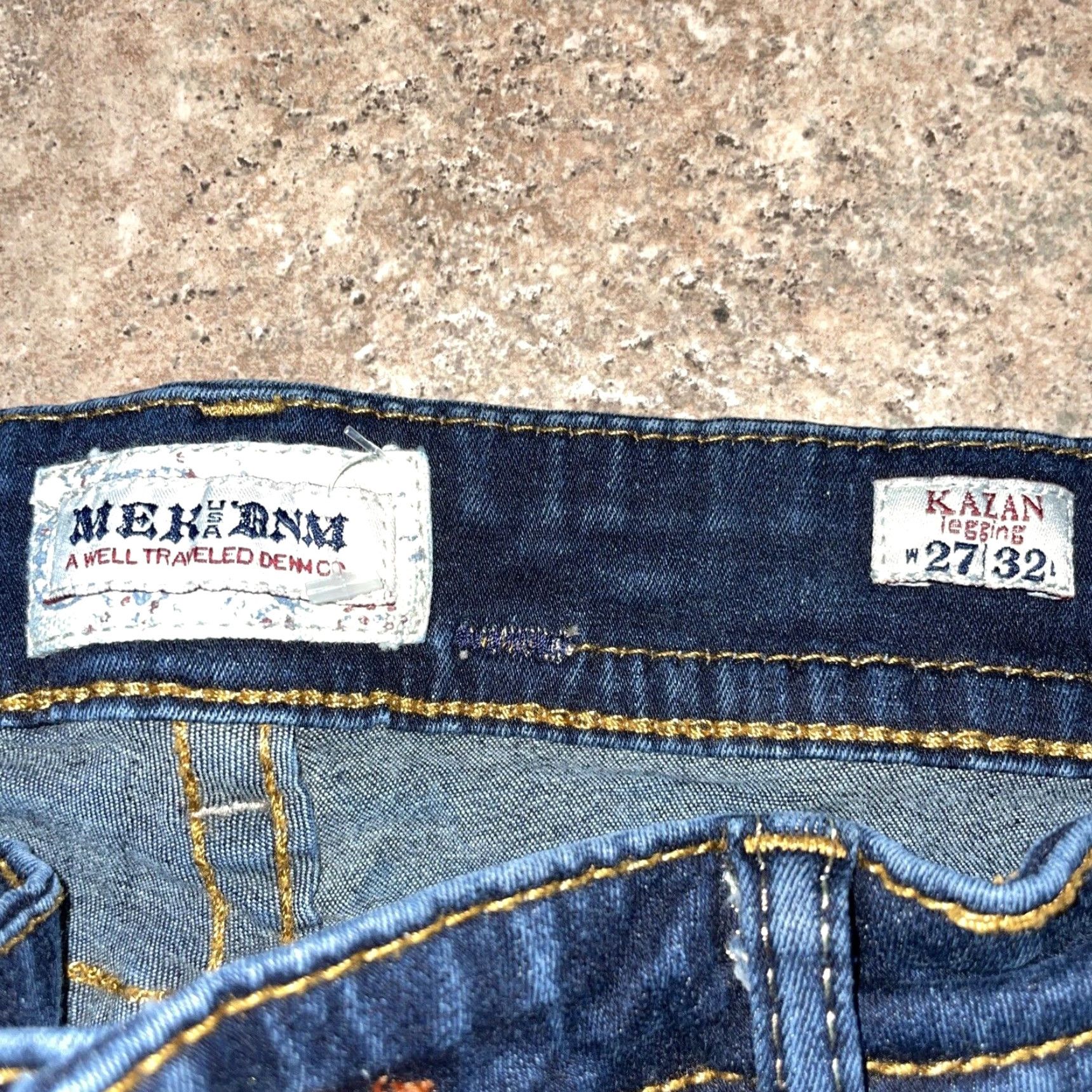 Denime VINTAGE Mek Denim USA Kazan Legging Jeans Women 27x32 Blue Denim Straight Pants USA Theme Size 27" / US 4 / IT 40 - 3 Thumbnail