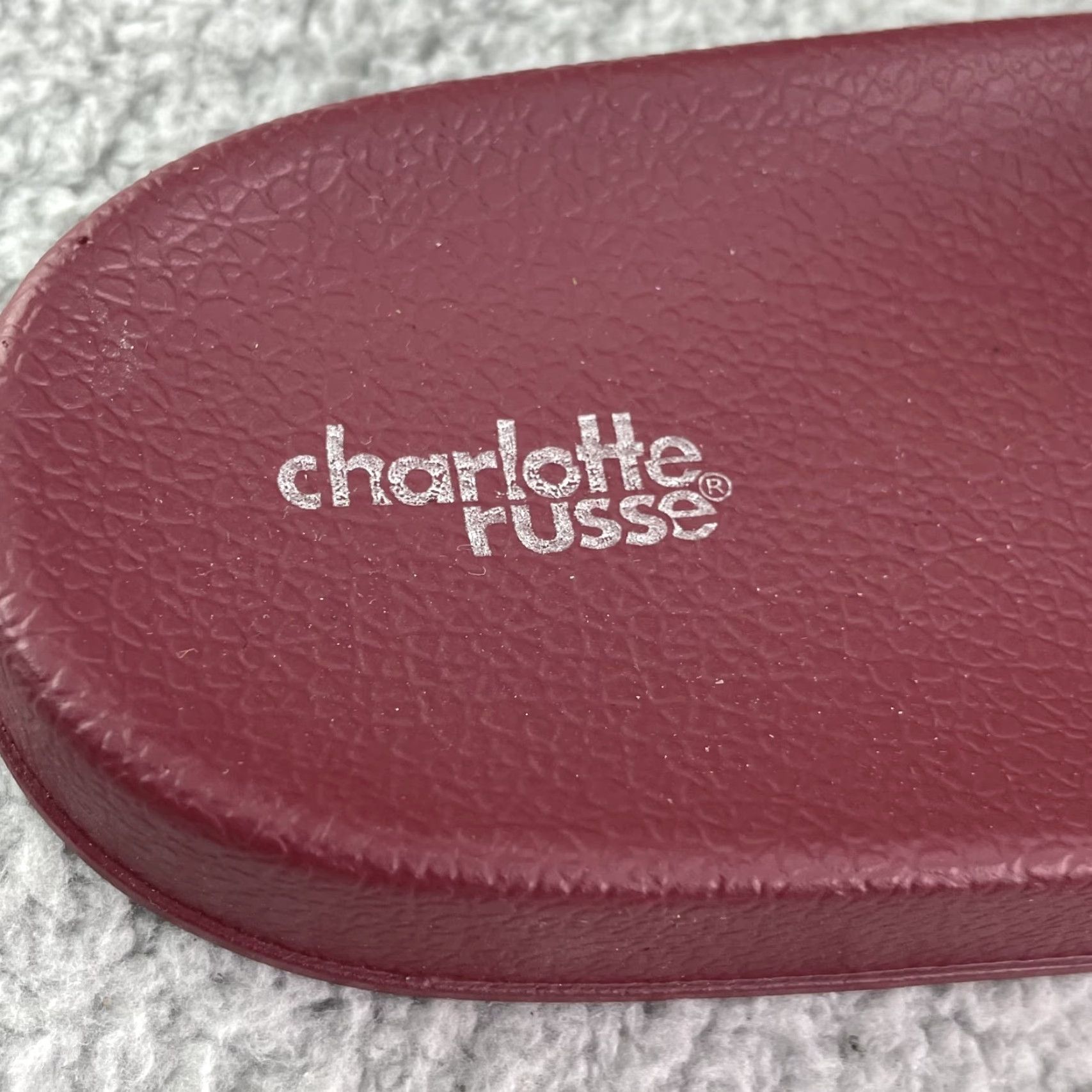 Vintage Charlotte Russe Paris Slides Womens 10 Burgundy Luxury Sandal Beach Glam Resort Size US 10 / IT 40 - 4 Thumbnail