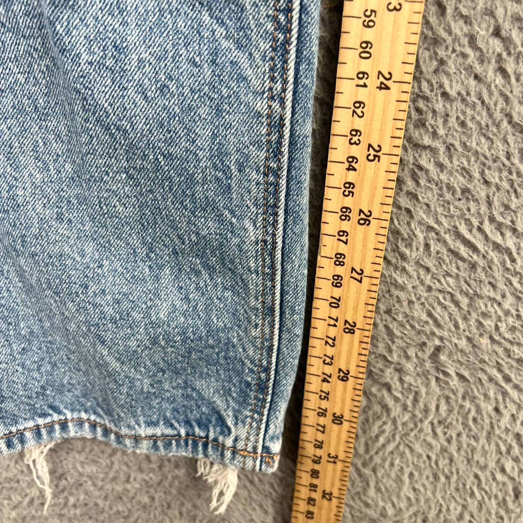 American Eagle Outfitters American Eagle Strigid High Rise Baggy Straight Jeans Women's Size 0 Blue Size 25" / US 0 / IT 36 - 2 Thumbnail