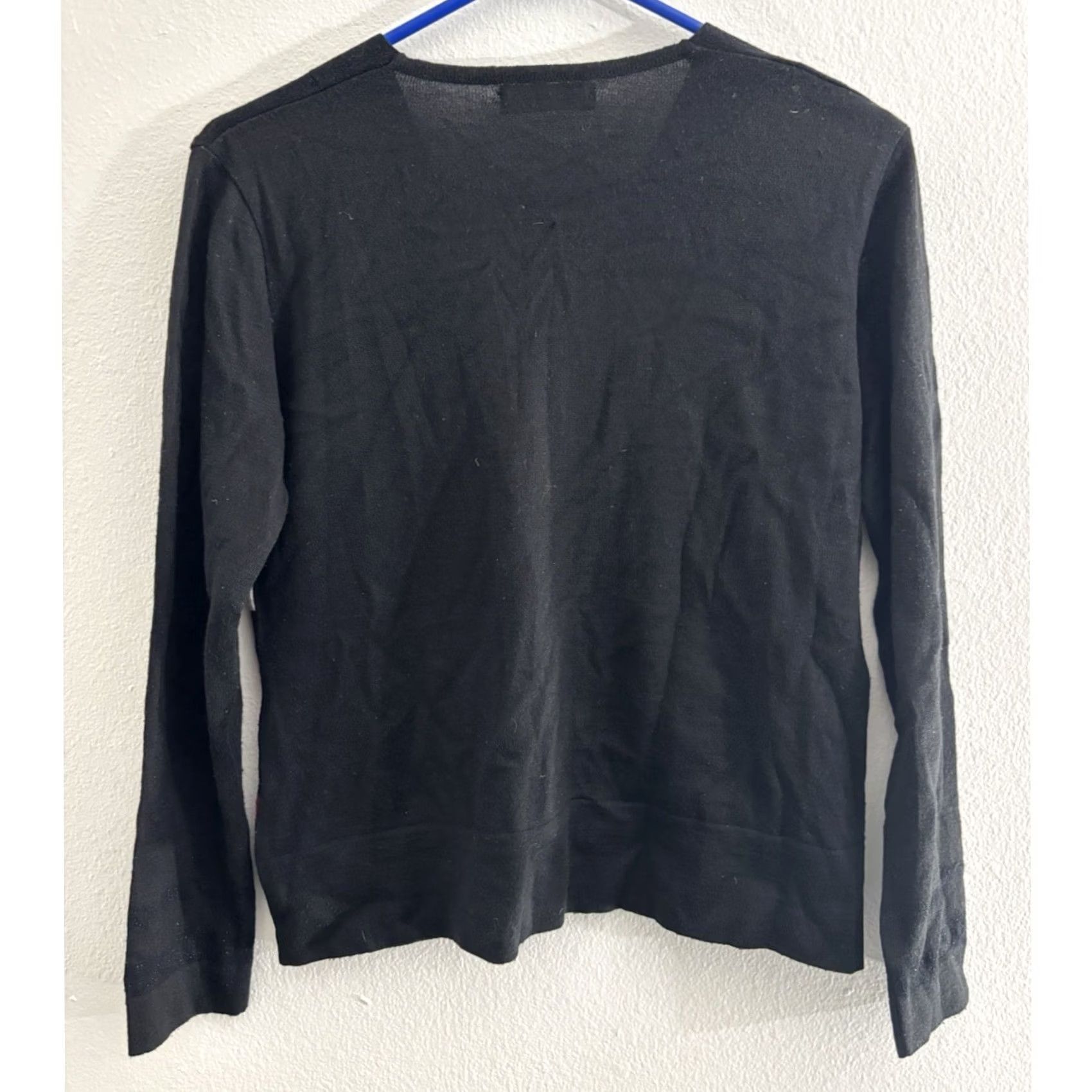 Vintage IODENA BARCELONA Cardigan Black Striped Knit Women Size XS Size XS / US 0-2 / IT 36-38 - 2 Thumbnail
