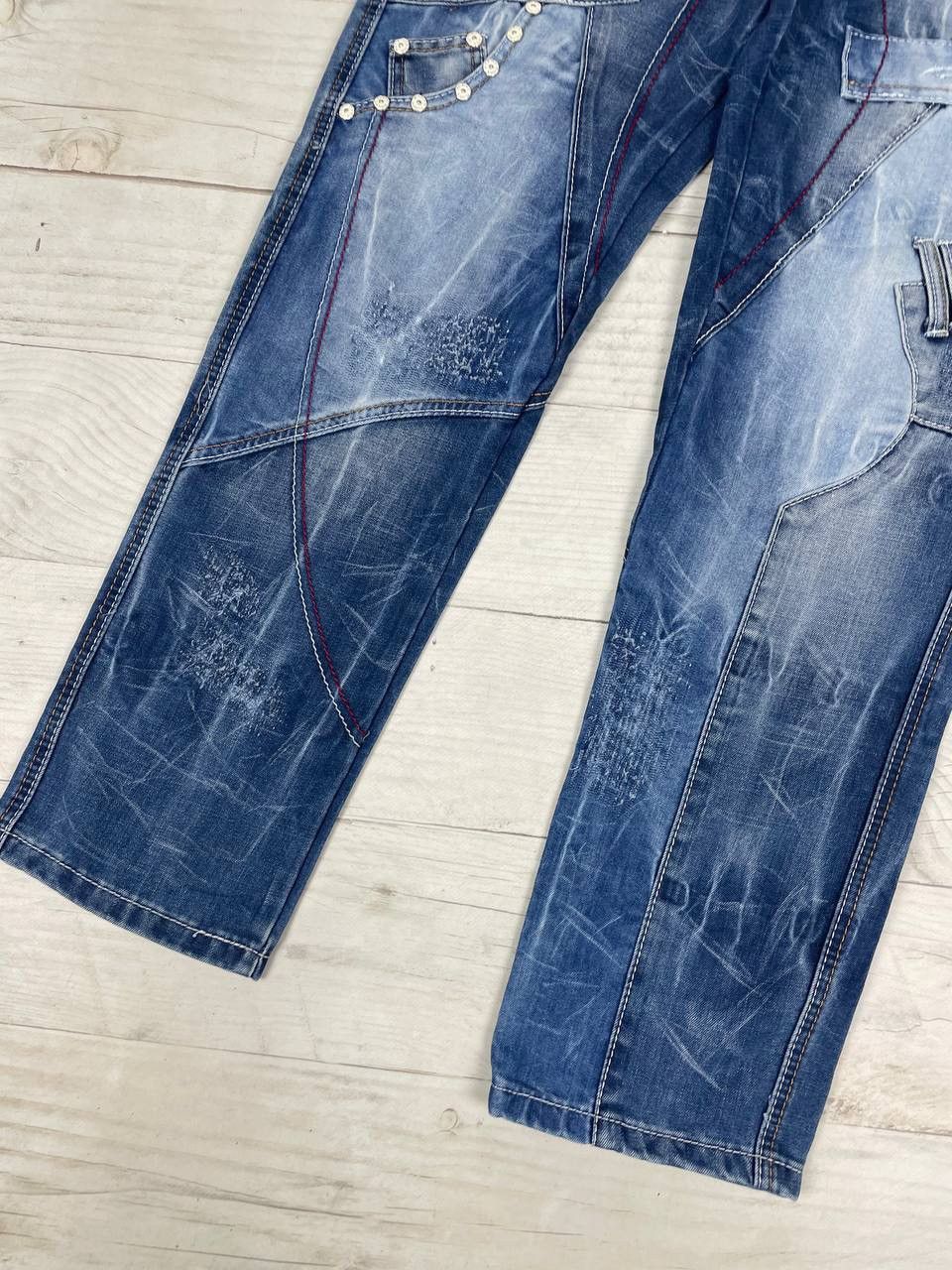 Japanese Brand Kosmo Lupo Denim Jeans Patchwork Multipockets Y2K Size US 36 / EU 52 - 4 Thumbnail