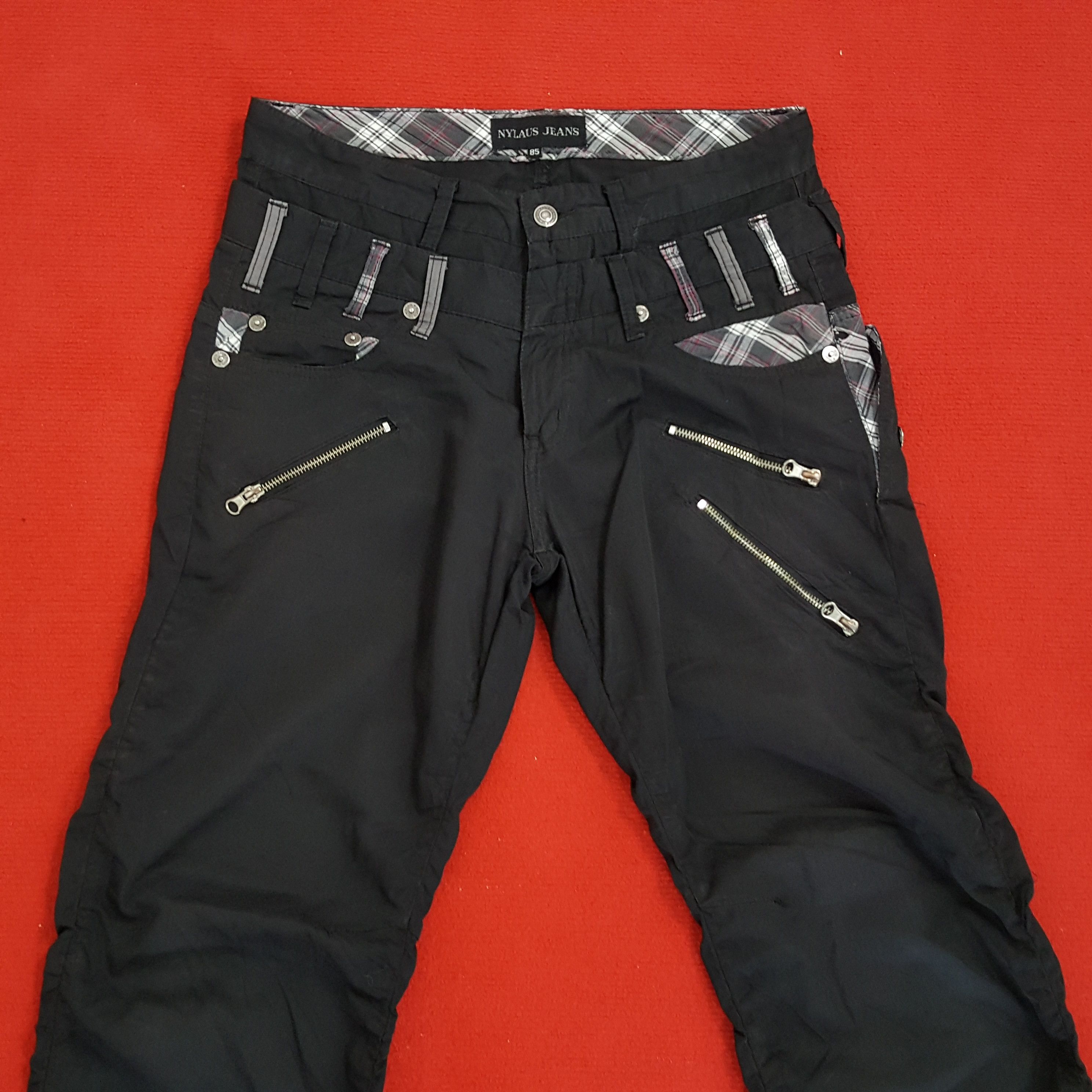 Vintage Nylaus Jeans Double Waist Style Rock Punk Streetwear Pants Size US 32 / EU 48 - 2 Thumbnail