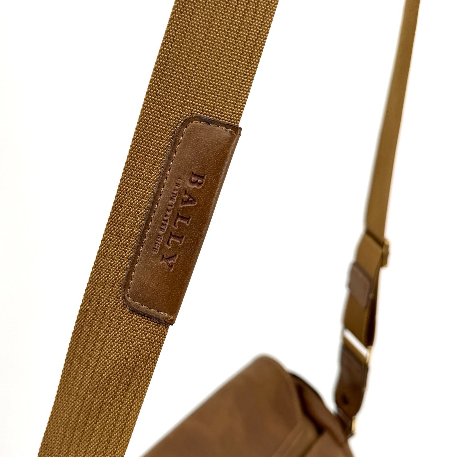 Bally Tan Grade High Leather Canvas Satchel Briefcase Laptop Bag Size ONE SIZE - 4 Thumbnail