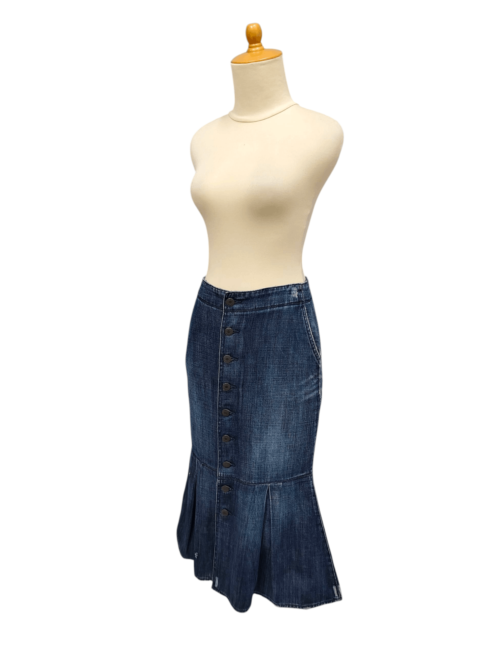 Ralph Lauren 🔥Vtg Ralph Lauren Y2K Pacthwork Flare Denim Skirt Size 28" / US 6 / IT 42 - 2 Thumbnail