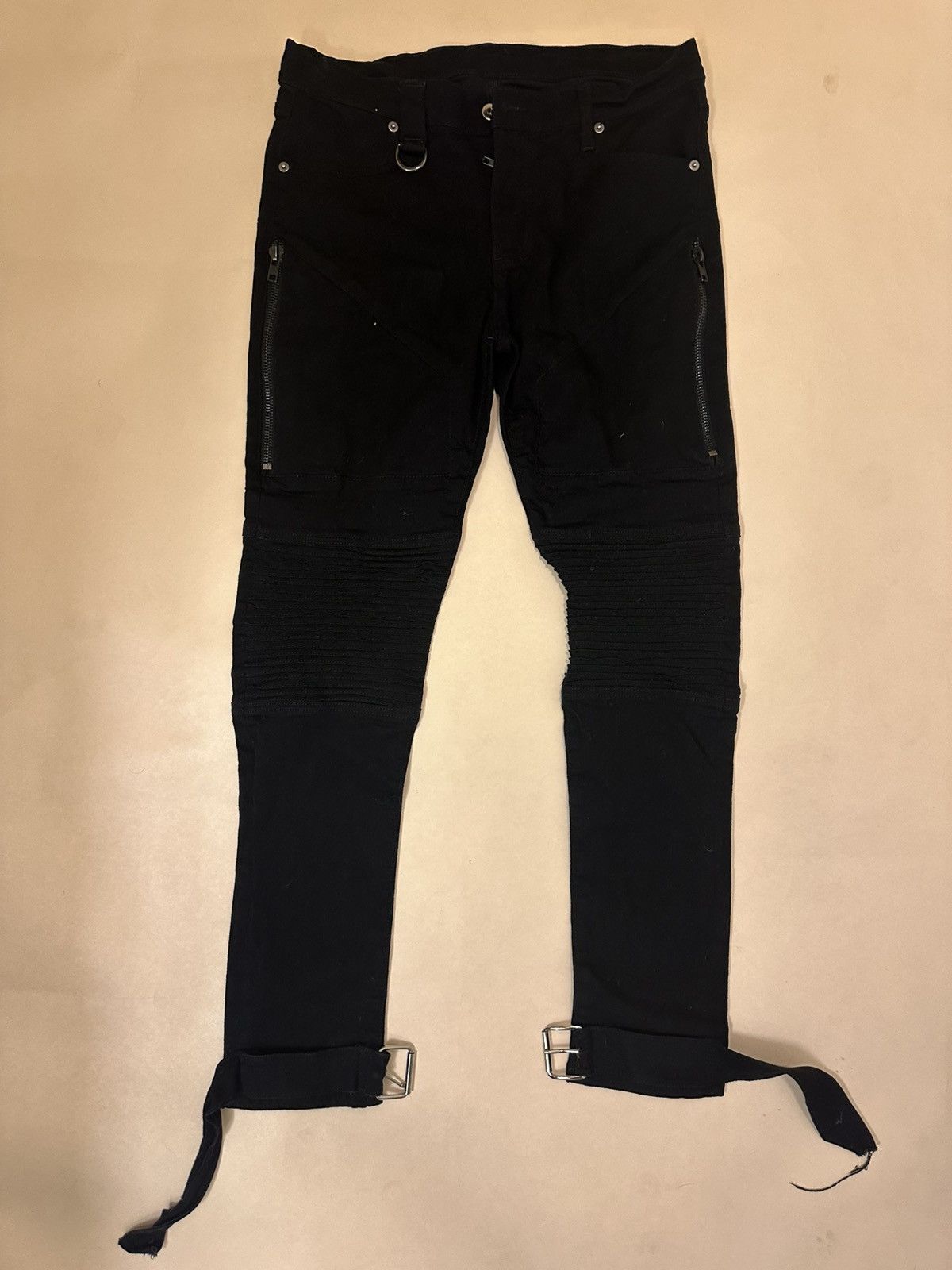 Other 1/1 Unreleased Sample Pleated Denim Biker Jeans Heavyweight Size US 34 / EU 50 - 1 Thumbnail