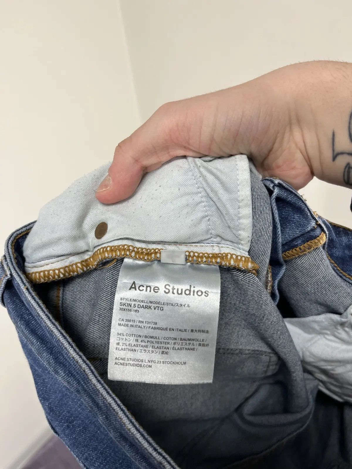 Acne Studios Acne Studios Skin 5 Dark VTG Women’s Denim Luxury Jeans Size 28" / US 6 / IT 42 - 7 Thumbnail