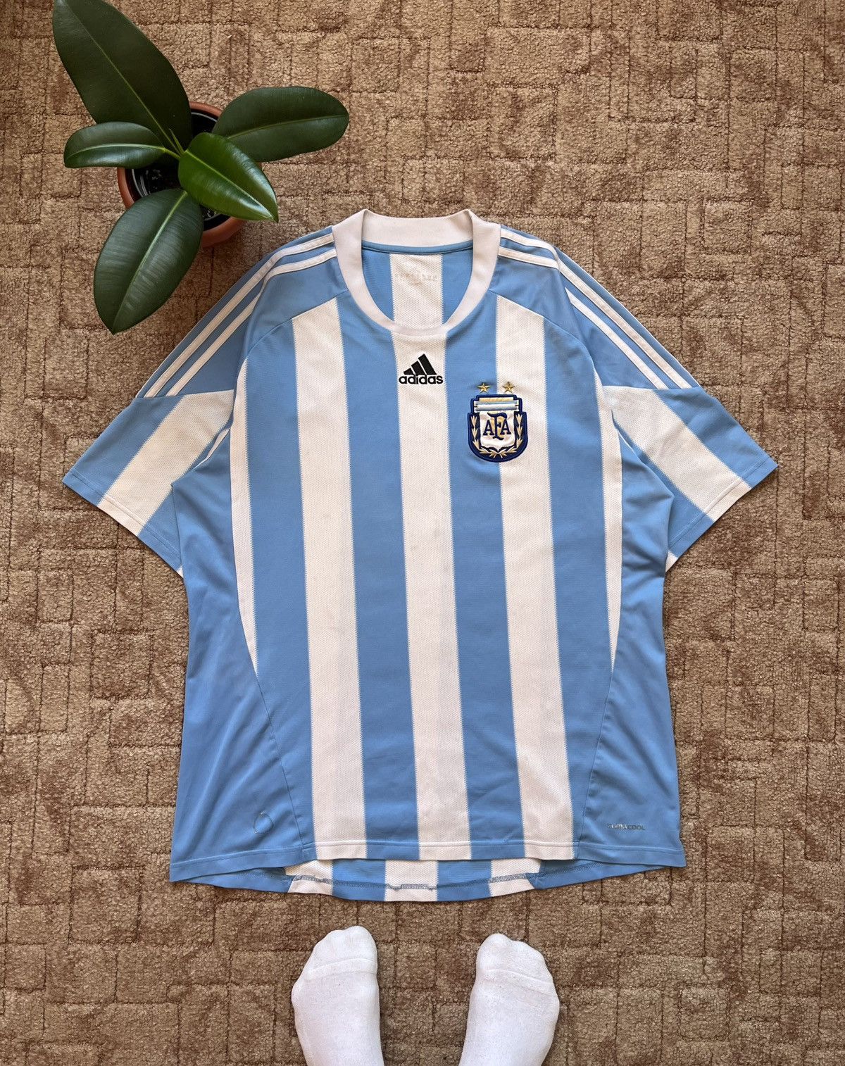 Adidas Vintage Adidas Argentina 2009-2010 Home Soccer Jersey Size US L / EU 52-54 / 3 - 1 Thumbnail