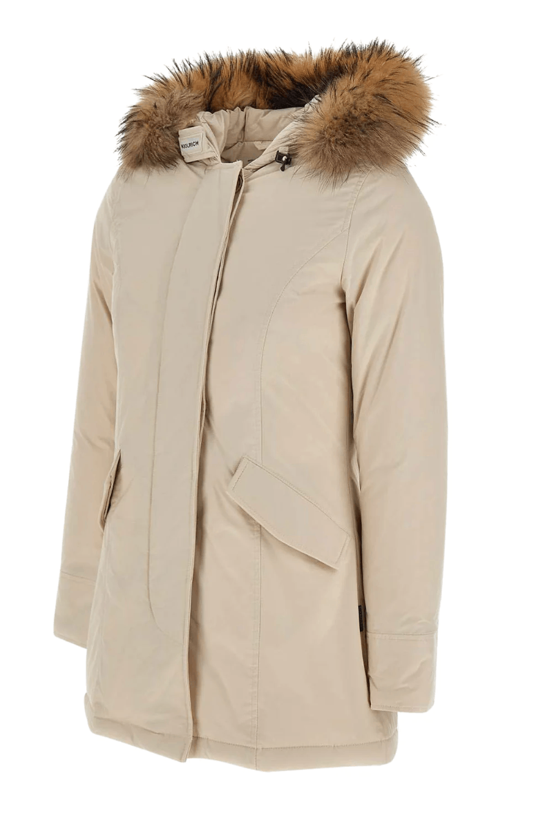 image of Woolrich John Rich Bros Luxury Arctic Racoon Parka in Cream, Women's (Size Small)