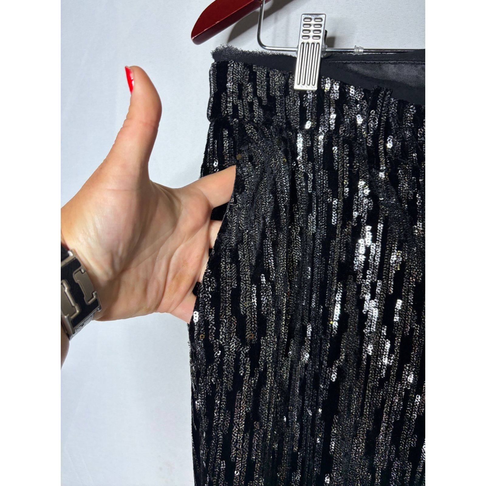 Zadig & Voltaire Zadig & Voltaire Polis Velours black silver sequin pant 42 Size 32" / US 10 / IT 46 - 8 Thumbnail