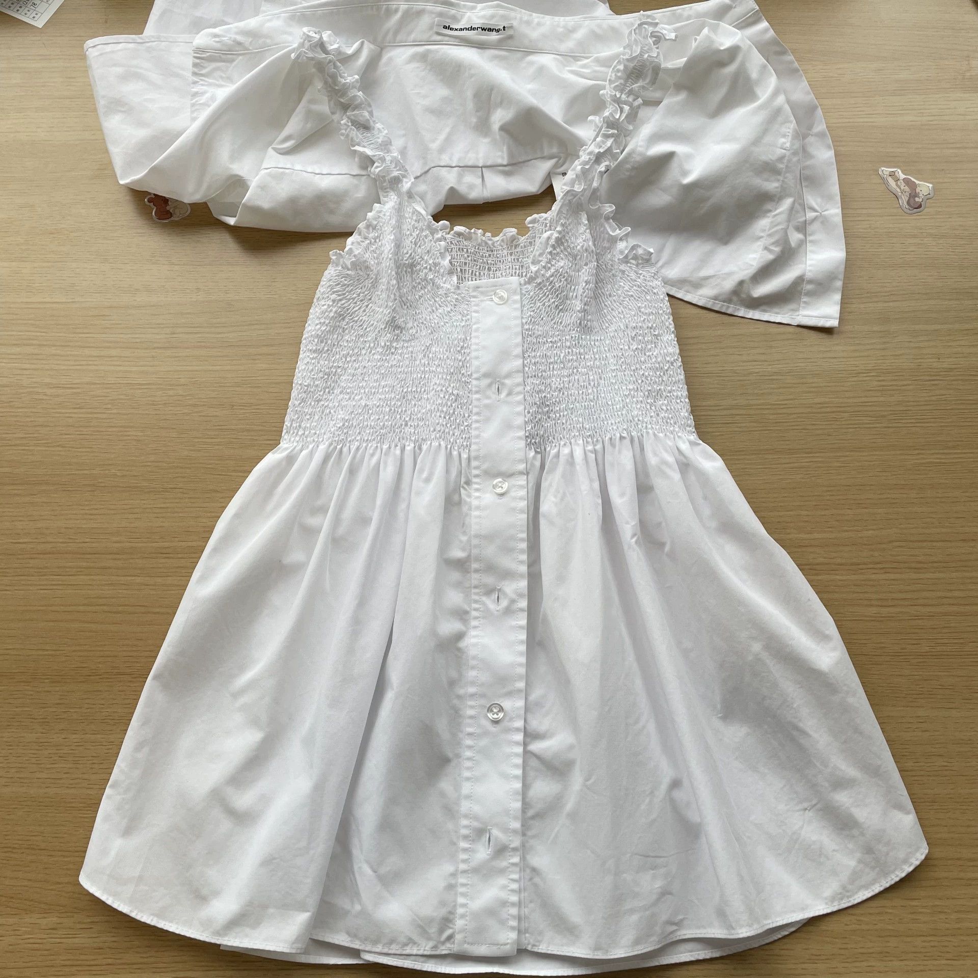 Alexander Wang Alexander Wang White Solid Two - Piece LS Shirt S Like New Size S / US 4 / IT 40 - 3 Thumbnail