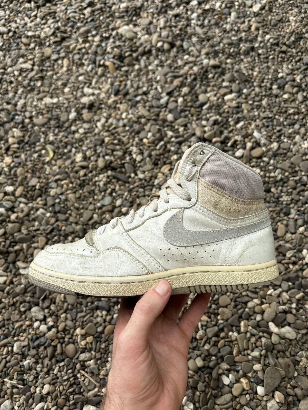 Vintage 80s Nike Court Force 1987 High Korea Made Sneakers