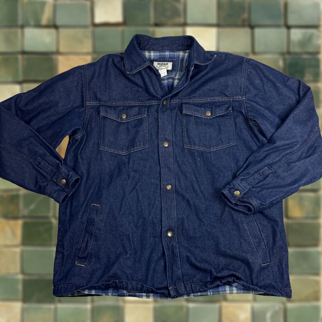 Haband VINTAGE Haband Duke Jean Jacket Blue Denim Lined EUC Medium Men’s Jacket Size US 33 - 1 Thumbnail