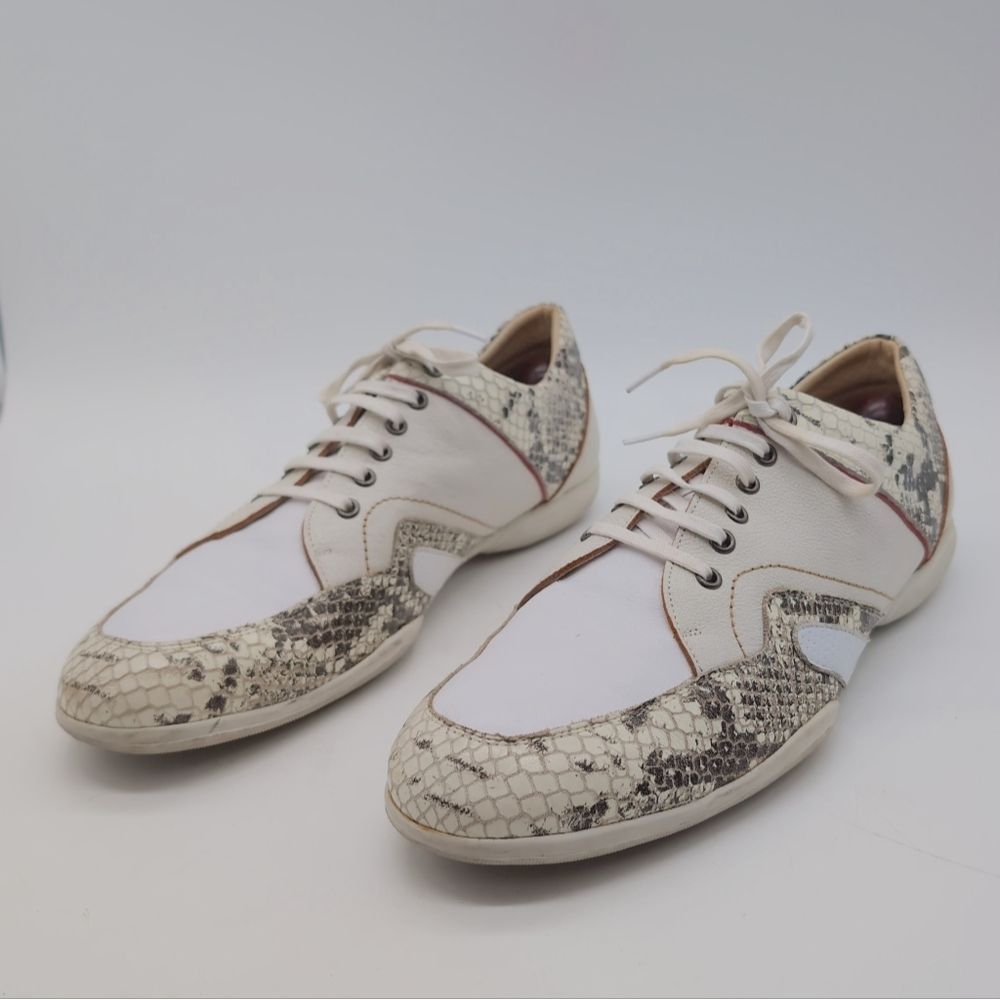 Other Goodoo Italy Sz 11 White Snake Print Luxury Comfort Style M Size US 11 / EU 44 - 1 Thumbnail