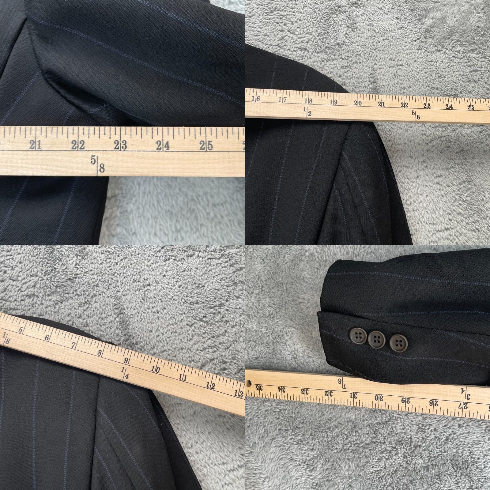Saks Fifth Avenue New Title: Saks Fifth Avenue Vintage Giorgio Armani Jacket, Black Blazer, 46R, Pinstripe Size 46R - 9 Thumbnail