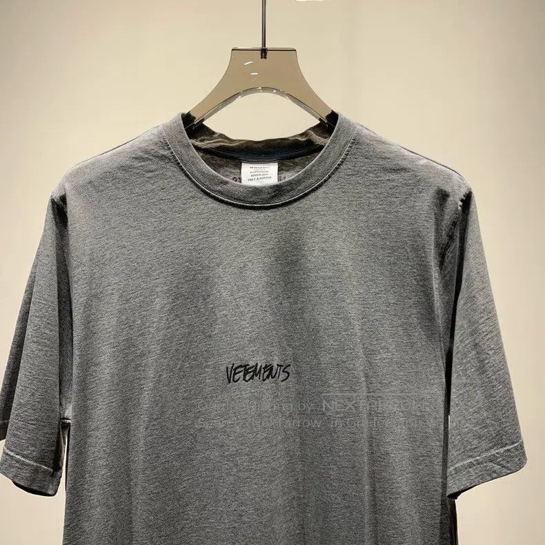 Vetements Vetements Logo Embroidered Print Grey Short Sleeve T-Shirt Size US M / EU 48-50 / 2 - 3 Thumbnail
