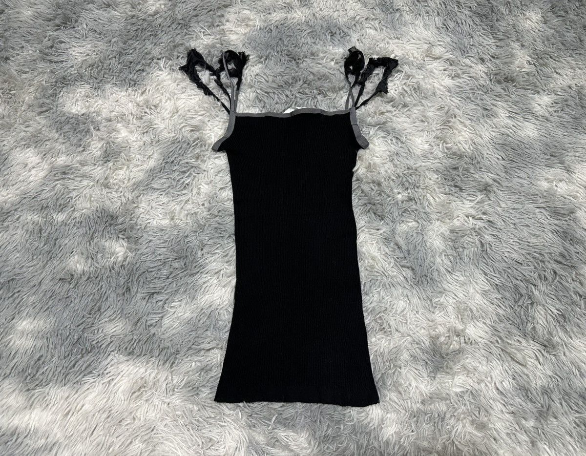 Sacai 🔥Sacai Luck Ribbed Knit Tank Top Camisole Fray Double Laces Size US XS / EU 42 / 0 - 5 Thumbnail