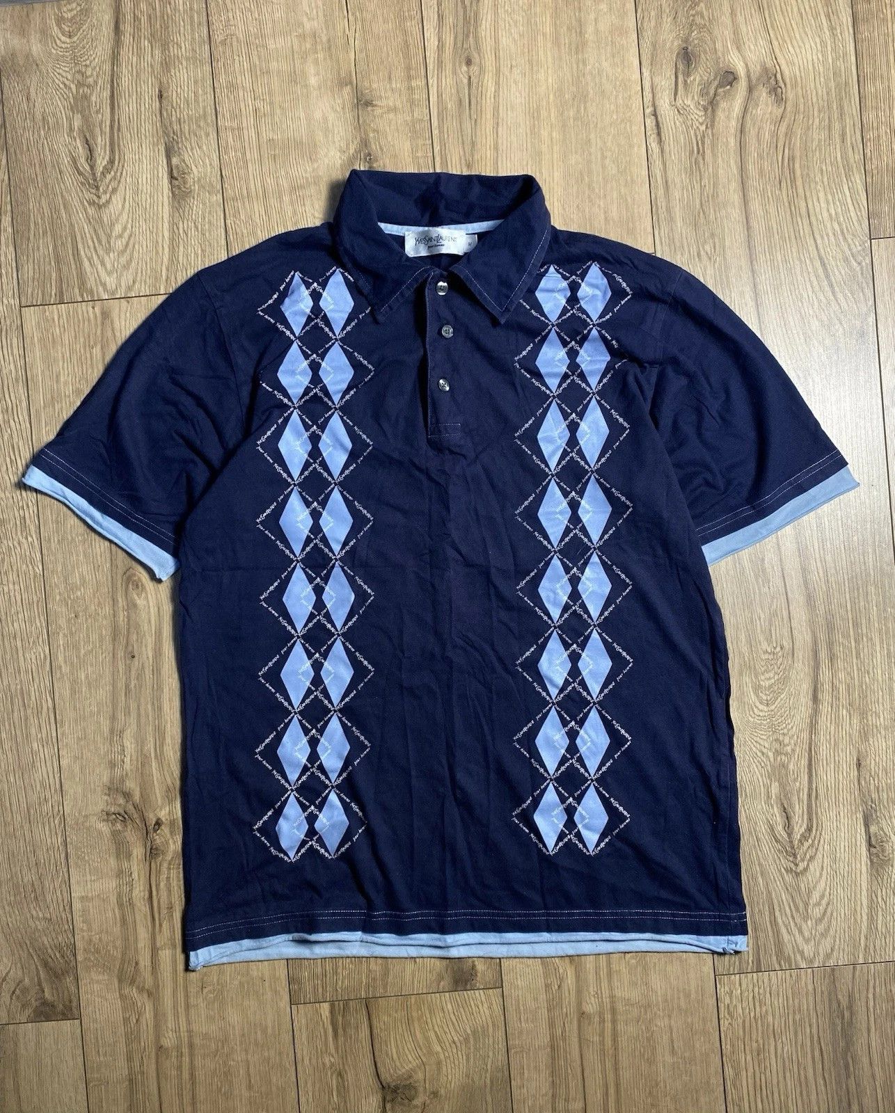 Yves Saint Laurent 90s Vintage Yves Saint Laurent Big Logo Polo size M Size US M / EU 48-50 / 2 - 1 Thumbnail