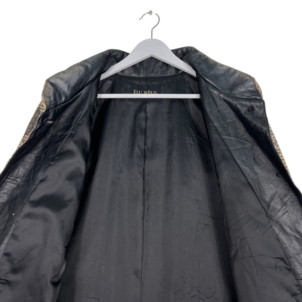 Japanese Brand 🔥 ELU REVE LEATHER JACKET RARE NICE DESIGN Size US M / EU 48-50 / 2 - 12 Thumbnail