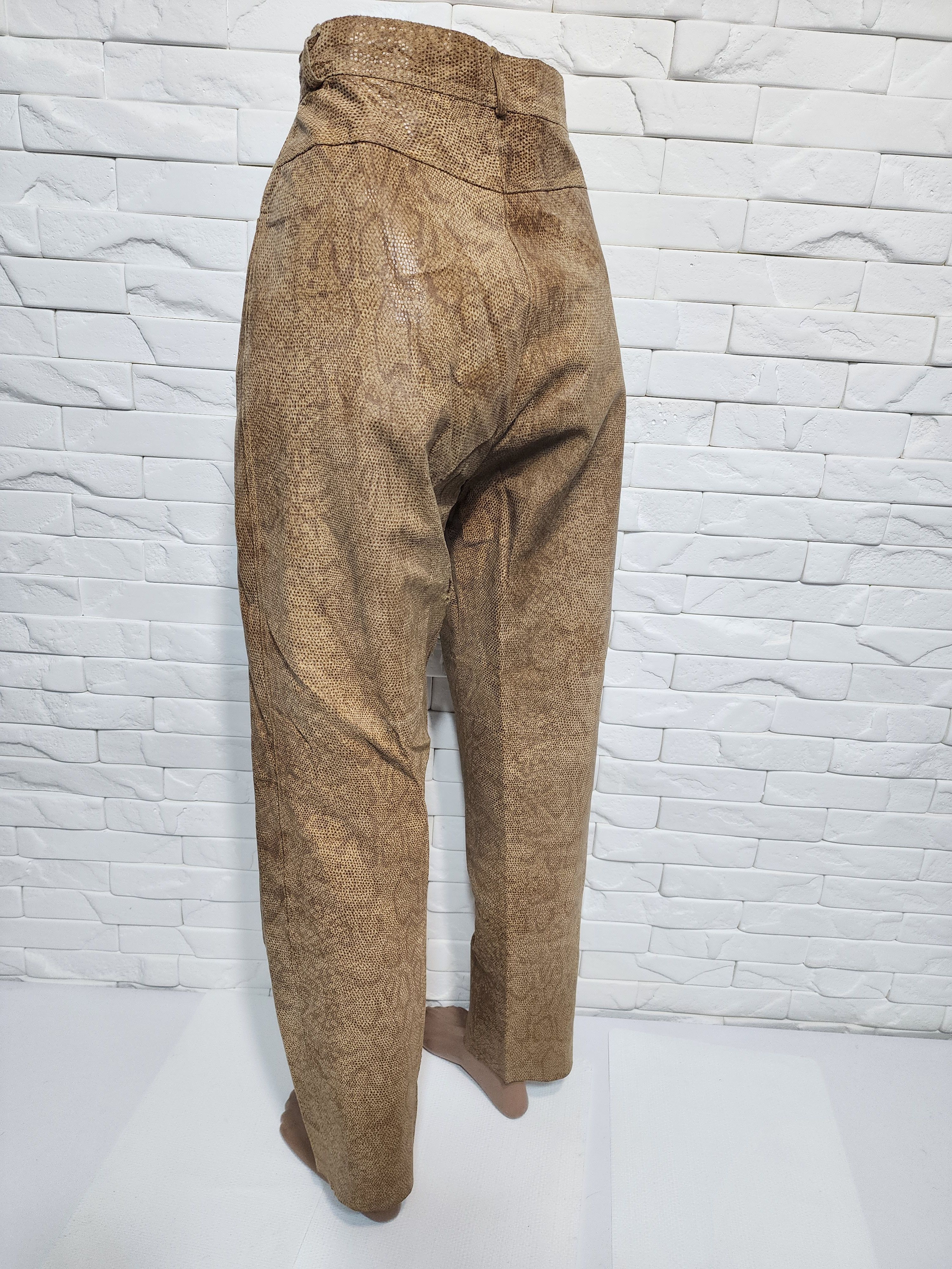 Genuine Leather Brown women's leather pants. Size 30" / US 8 / IT 44 - 7 Thumbnail
