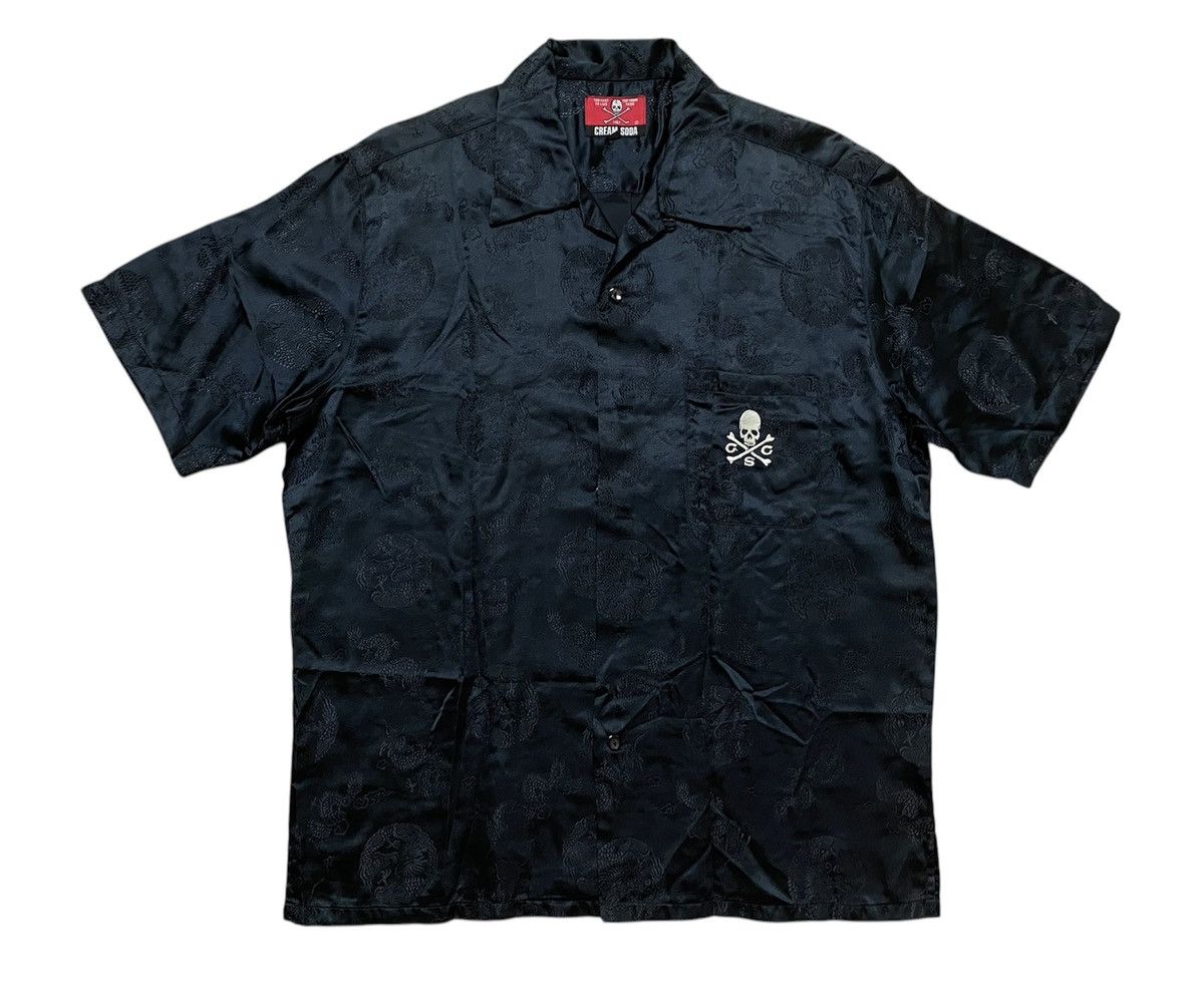 Japanese Brand × Vintage Vtg Cream Soda Motive Dragon Rayon Shirt Rockabilly Style Size US L / EU 52-54 / 3 - 1 Thumbnail