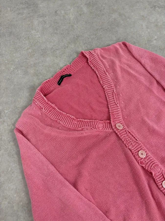 Daniele Alessandrini Daniele Alessandrini Pink Distressed Cardigan Sweater Size US S / EU 44-46 / 1 - 5 Thumbnail