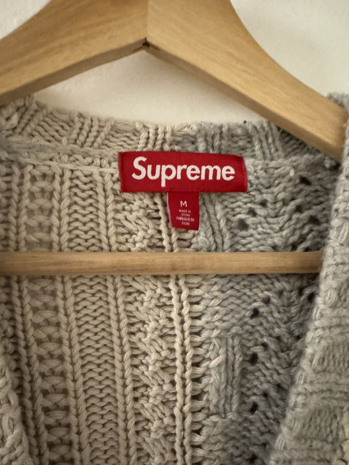 Supreme Supreme Patchwork Cable Knit Cardigan Size US M / EU 48-50 / 2 - 4 Thumbnail