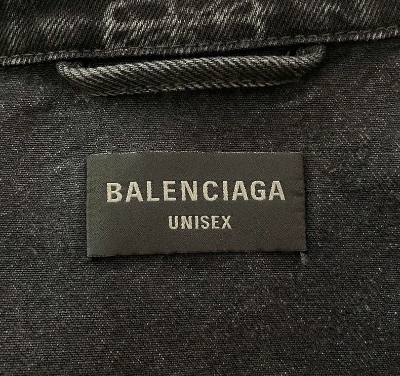 Balenciaga Balenciaga Black full print double B denim jacket Size US L / EU 52-54 / 3 - 4 Thumbnail