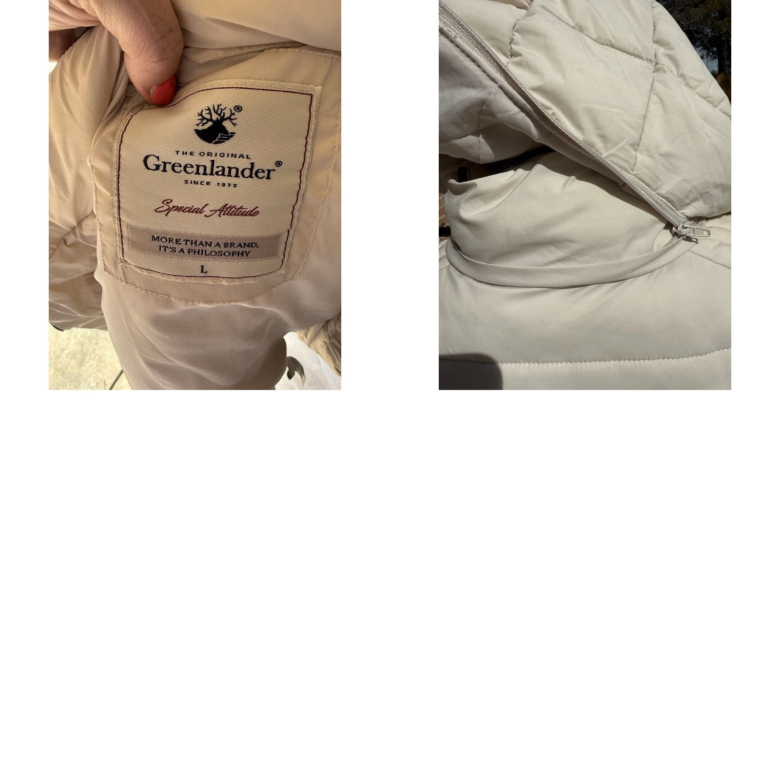 Vintage GREENLANDER Jacket Womens Puffer Ivory Zip Hooded Quilted L Size L / US 10 / IT 46 - 8 Thumbnail