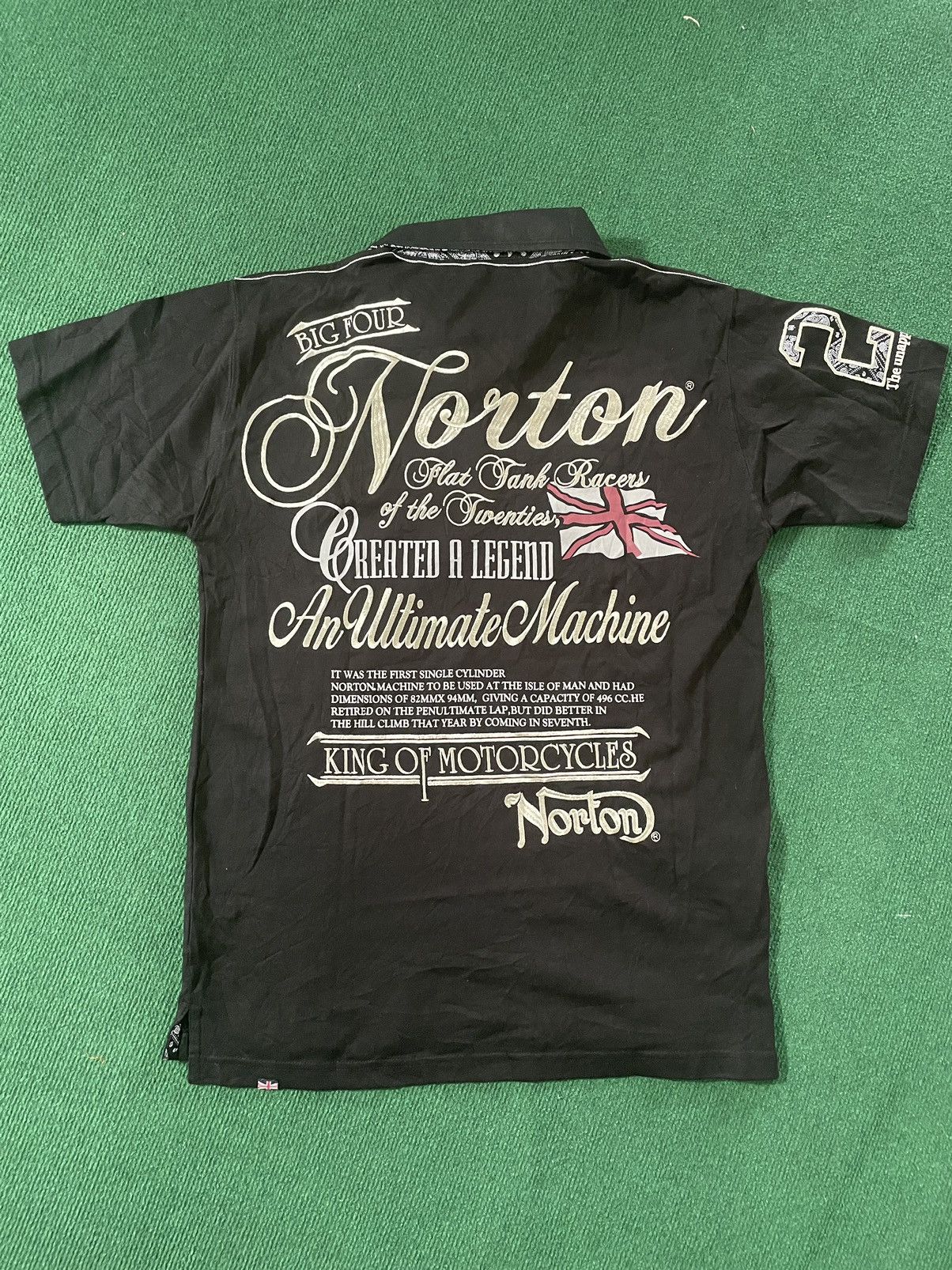image of Norton Big Prints Polo Shirt in Black, Men's (Size Medium)