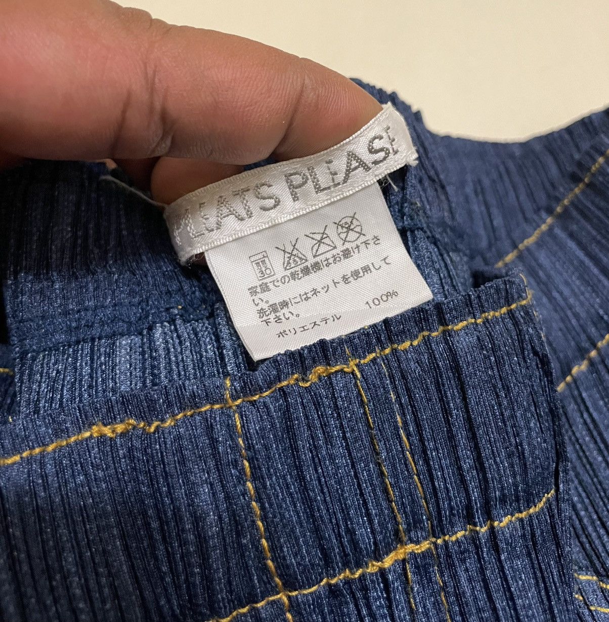 Pleats Please Issey Miyake Pleats Please Denim Transfer Trompe L'oeil Pants Size 34" / US 12 / IT 48 - 13 Thumbnail
