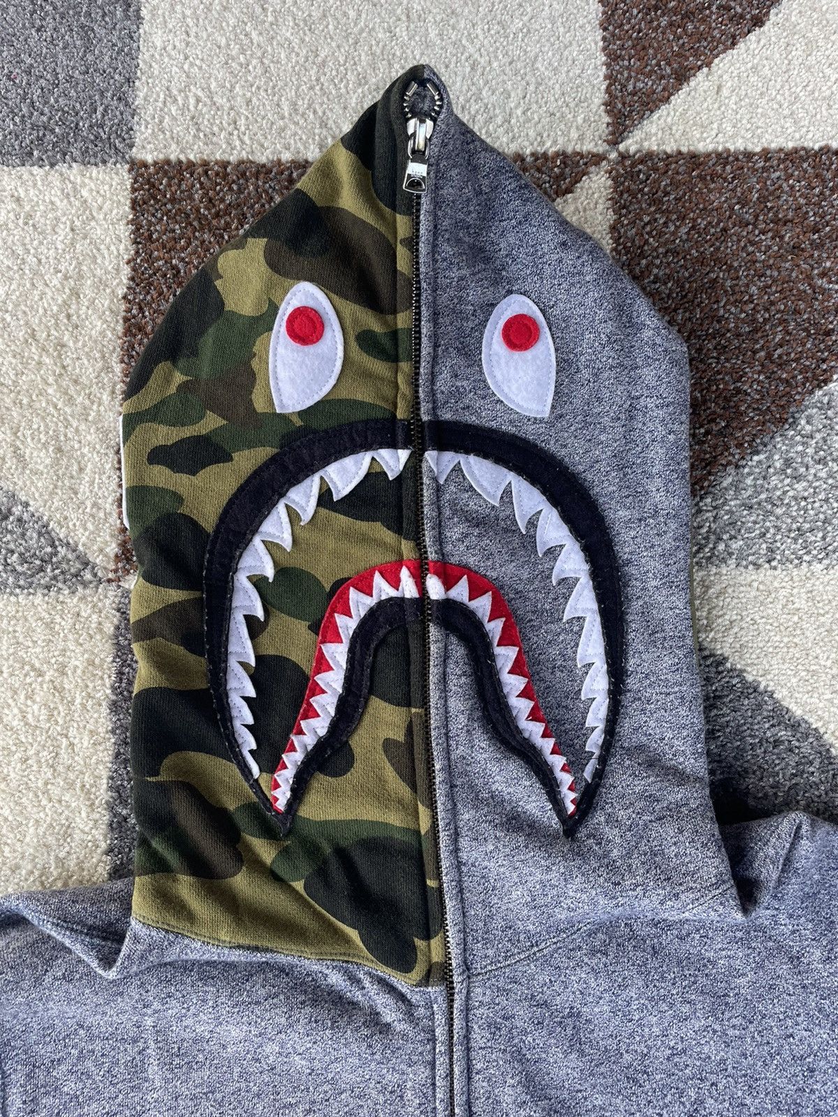 Bape Bape Half Camo Shark Fullzip Hoodie Size US L / EU 52-54 / 3 - 2 Thumbnail