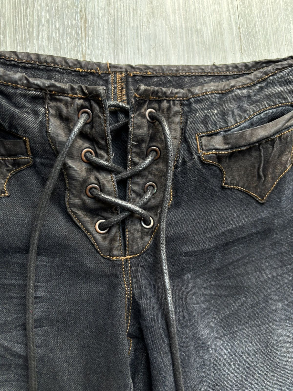 Japanese Brand VERTGARMENTS lace-up flare jeans Size US 28 / EU 44 - 4 Thumbnail