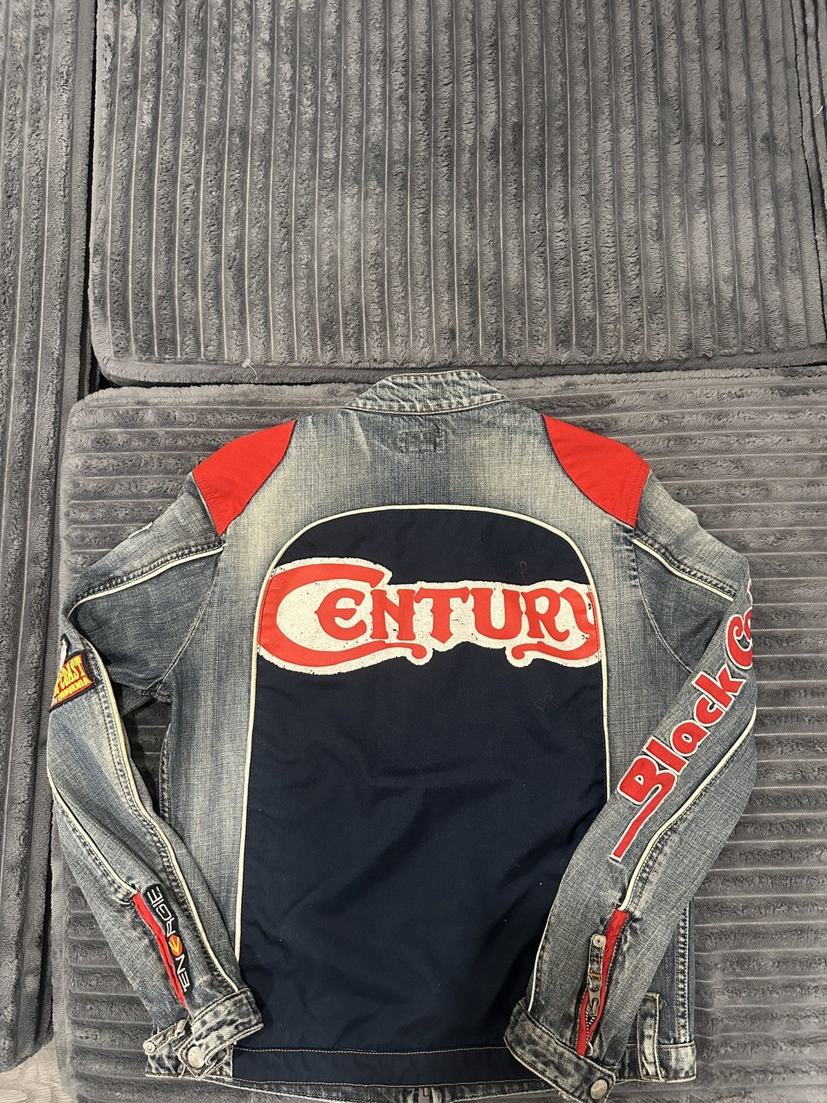 Energie Vintage ENERGIE Gold Racing Denim Jacket (Large) Size US L / EU 52-54 / 3 - 4 Thumbnail