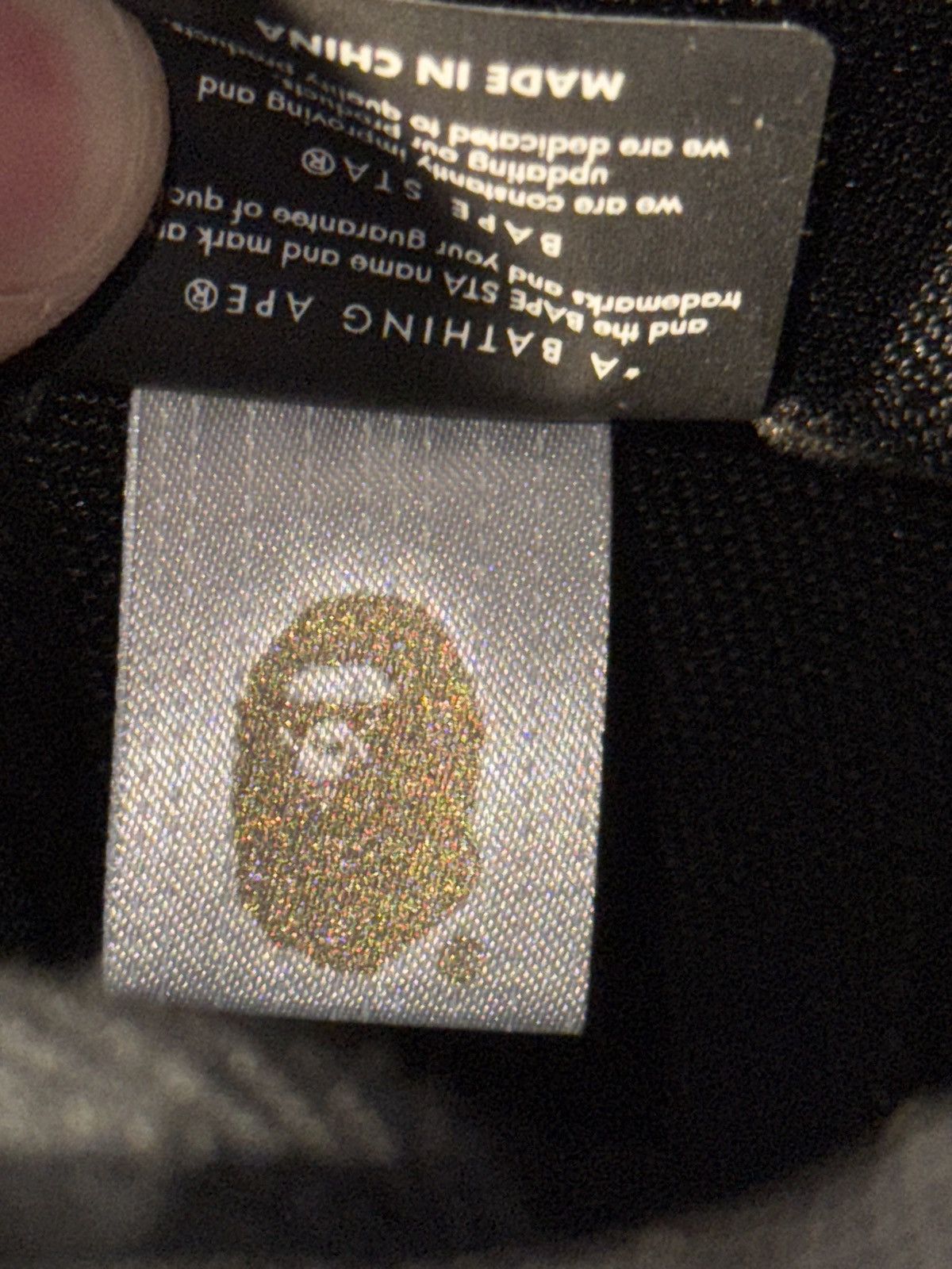 Bape A Bathing Ape Bapesta low Triple Black Size US 12 / EU 45 - 9 Thumbnail