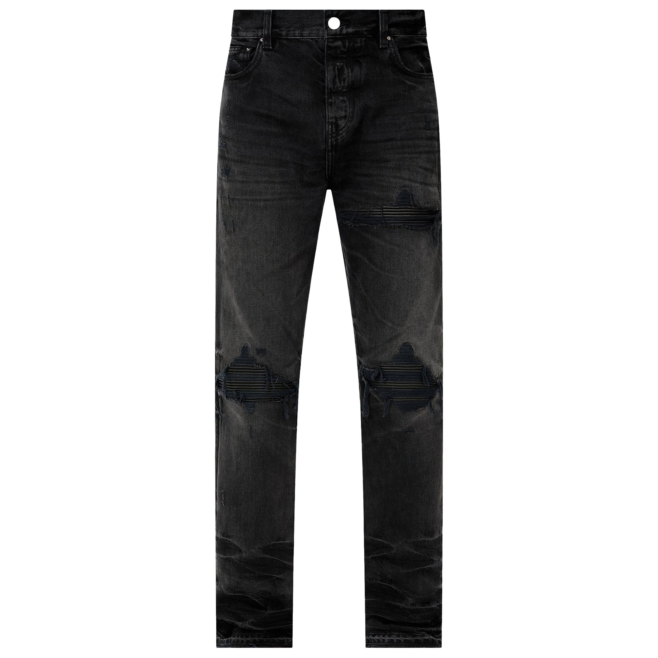 Amiri Leather Straight MX1 Jean Vintage Black Size US 33 - 1 Thumbnail