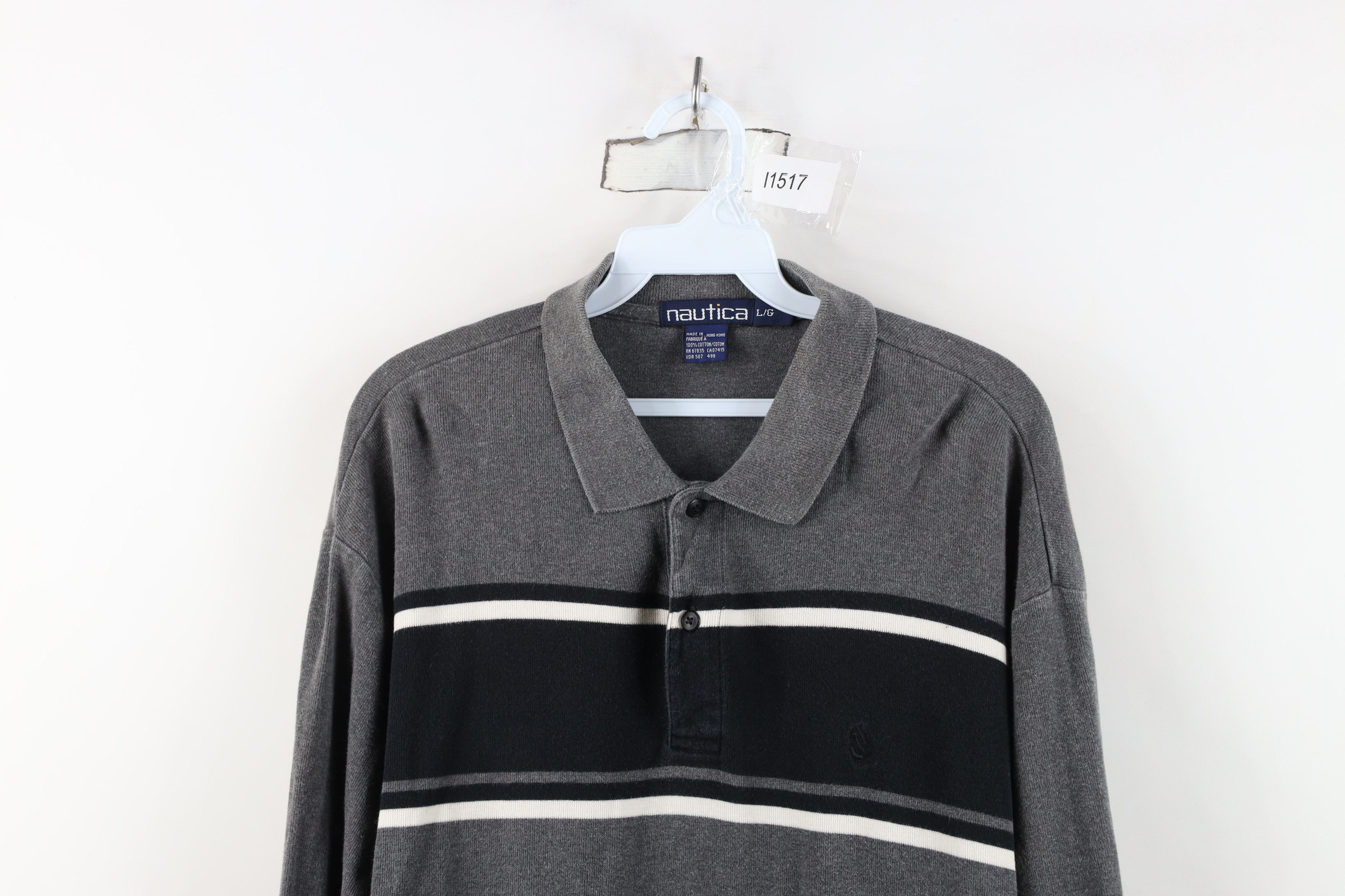 Nautica Vintage 90s Nautica Heavy Ribbed Knit Long Sleeve Rugby Polo Size US L / EU 52-54 / 3 - 2 Thumbnail