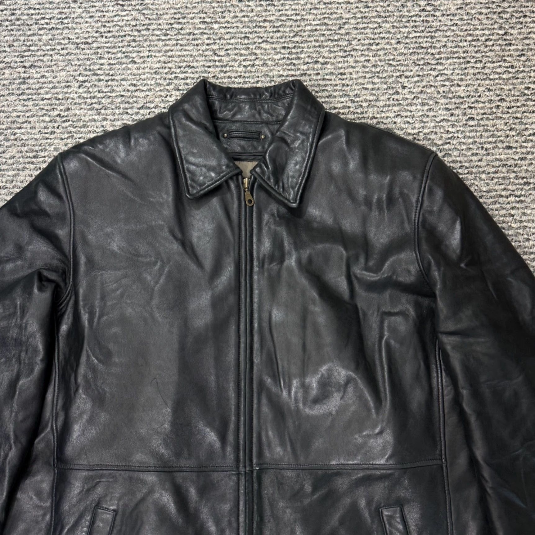 Vintage VINTAGE Reed Leather Jacket Mens 48L Black Motorcycle Lined Zip Soft Biker Sport Jacket Size US M / EU 48-50 / 2 - 3 Thumbnail