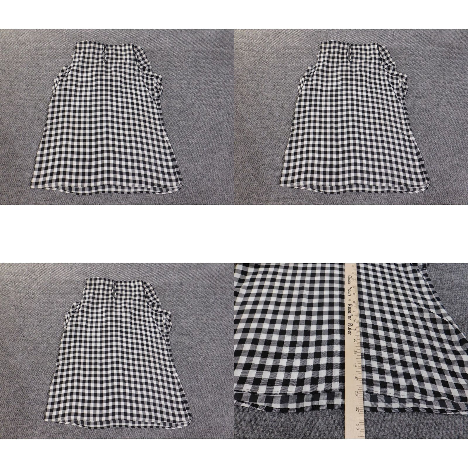 Ann Taylor Loft Blouse Shirt Womens Medium Gray Plaid Sleeveless Polyester Round Neck Casual Loft Top M Gray Casual Womens Ann Taylor Loft Size M / US 6-8 / IT 42-44 - 9 Thumbnail