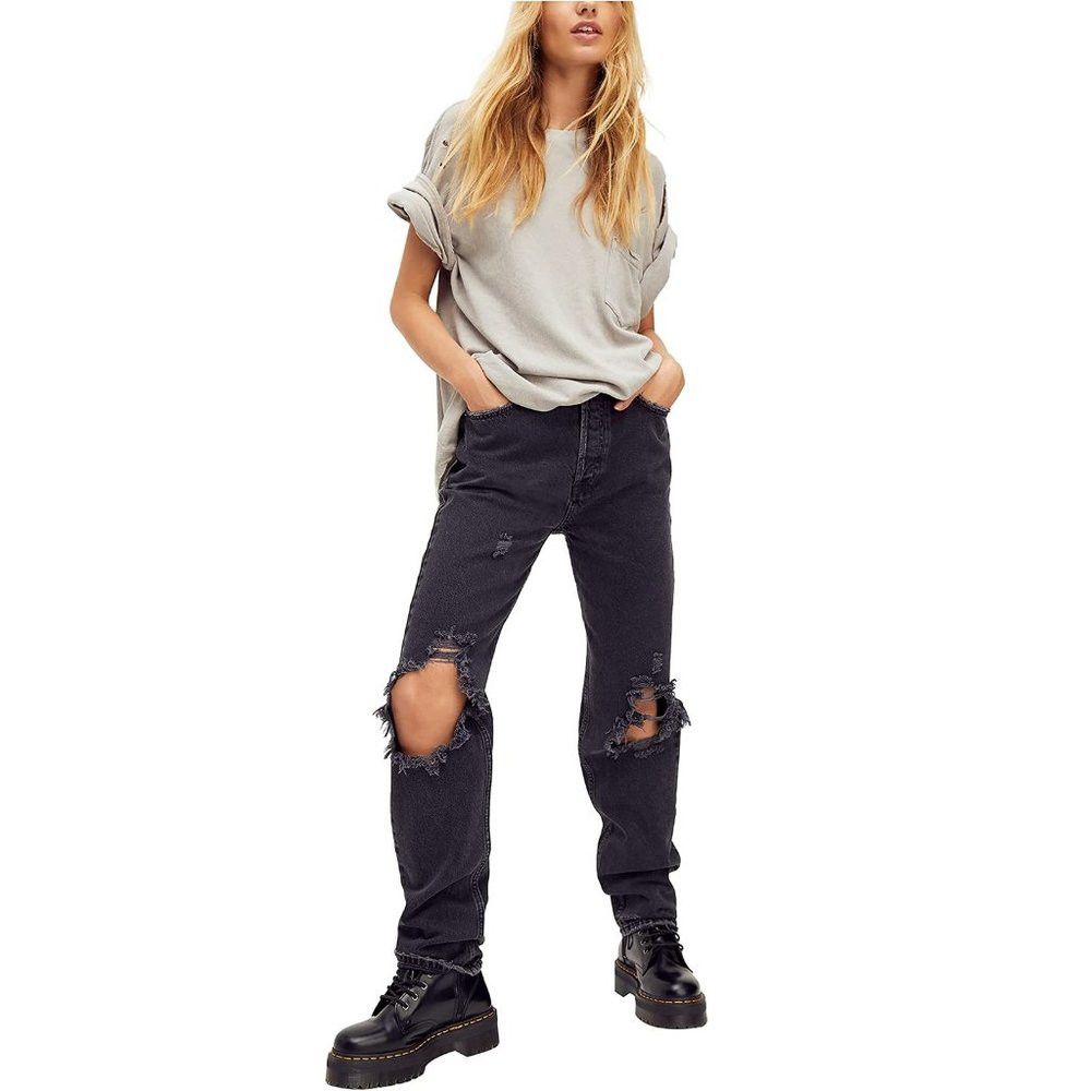 Free People NWT New $98 Free People We The Free Lasso High-Rise Black J Size 26" / US 2 / IT 38 - 2 Thumbnail