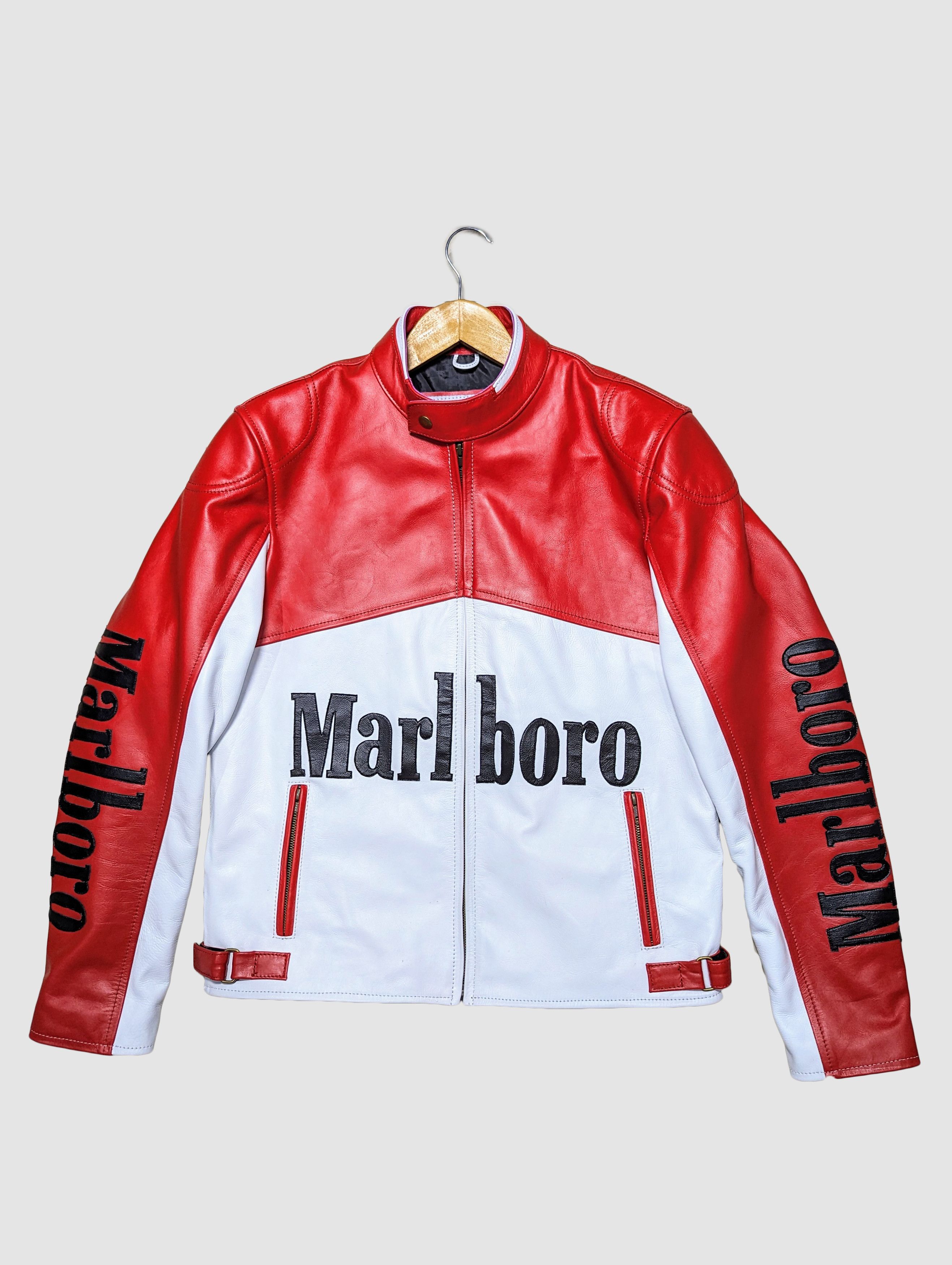 Vintage MARLBORO VINTAGE LEATHER JACKET RARE Y2K Size US L / EU 52-54 / 3 - 1 Thumbnail