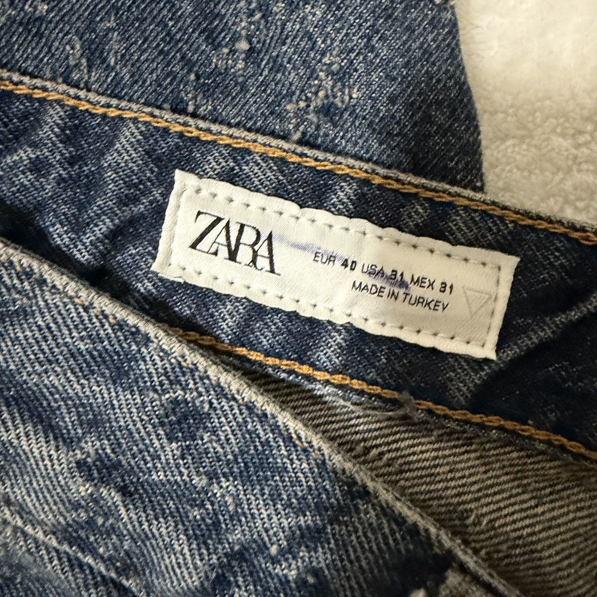 Zara Zara Baggy Distressed Jeans Blue Size US 31 - 4 Thumbnail