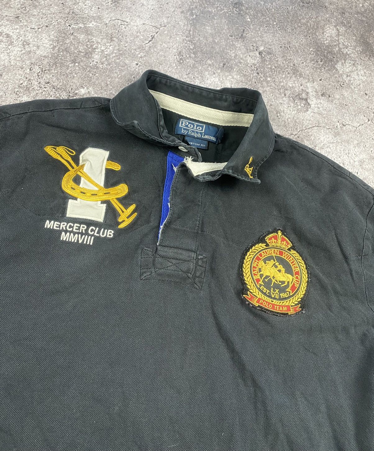 Polo Ralph Lauren × Ralph Lauren × Vintage VINTAGE RALPH LAUREN FADED Y2K POLO MERCER CLUB 90s Size US XL / EU 56 / 4 - 2 Thumbnail